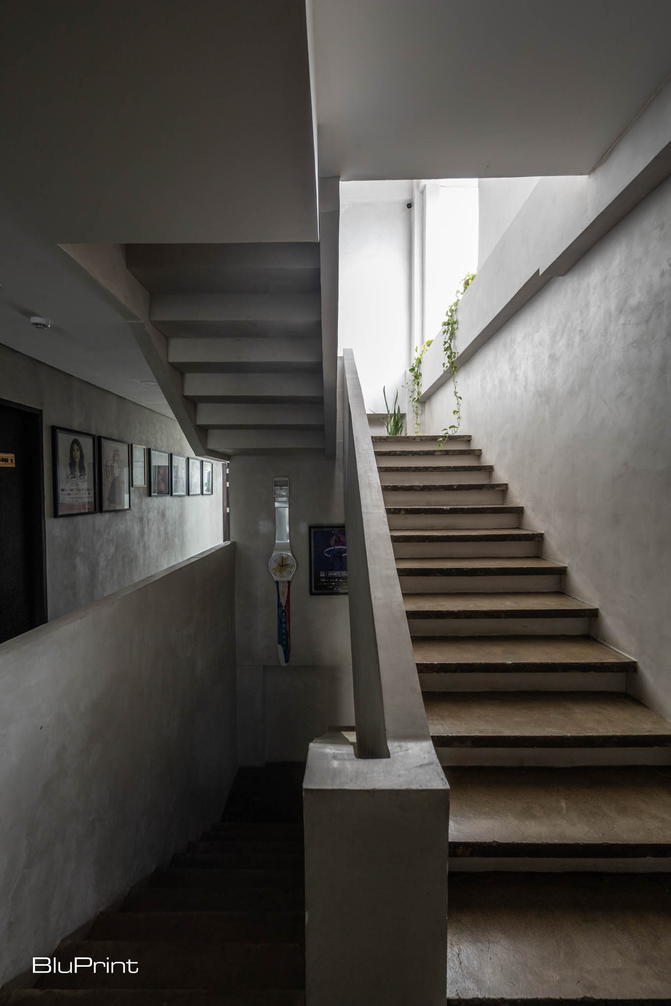 Interior shots of the G Studios concrete stairwell.