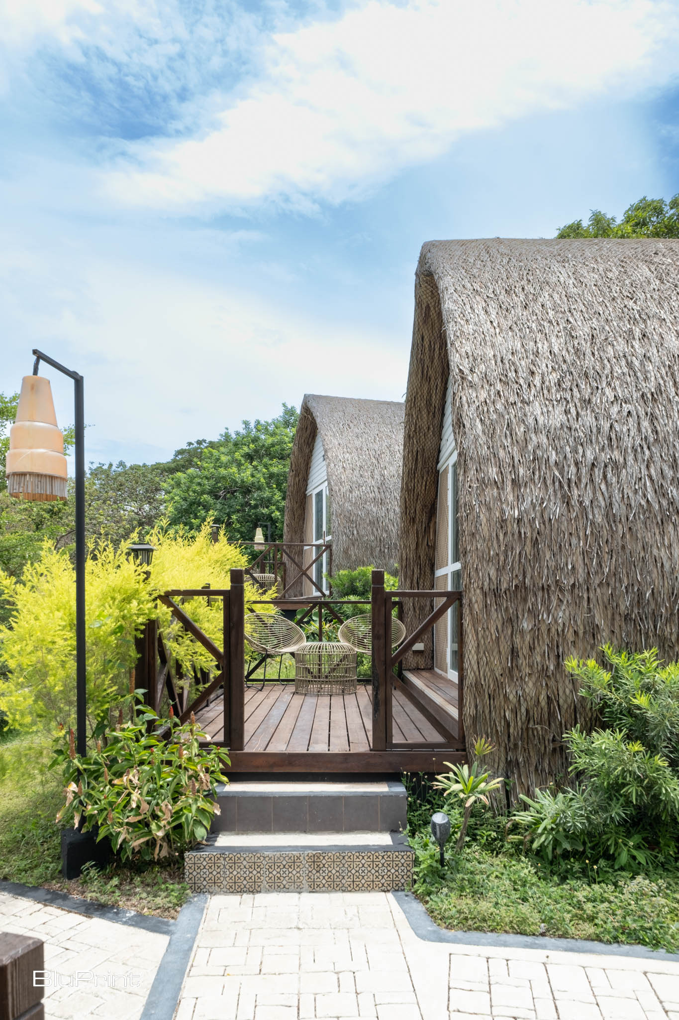 Igloo shaped homes with thatched roofs at Nawa Wellness resort, designed by Tania Fricke Lichauco.
