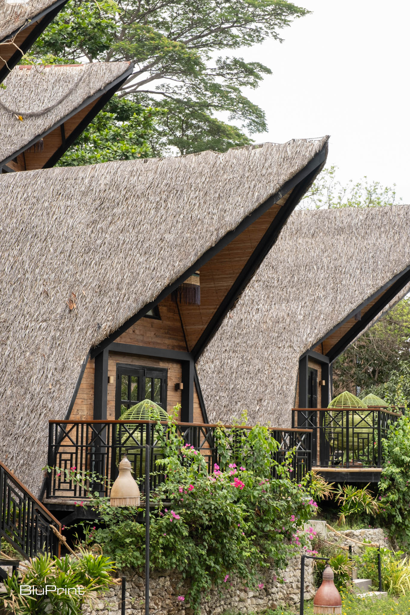 The antiguang bahay Igloo shaped homes with thatched roofs at Nawa Wellness resort, designed by Tania Fricke Lichauco.