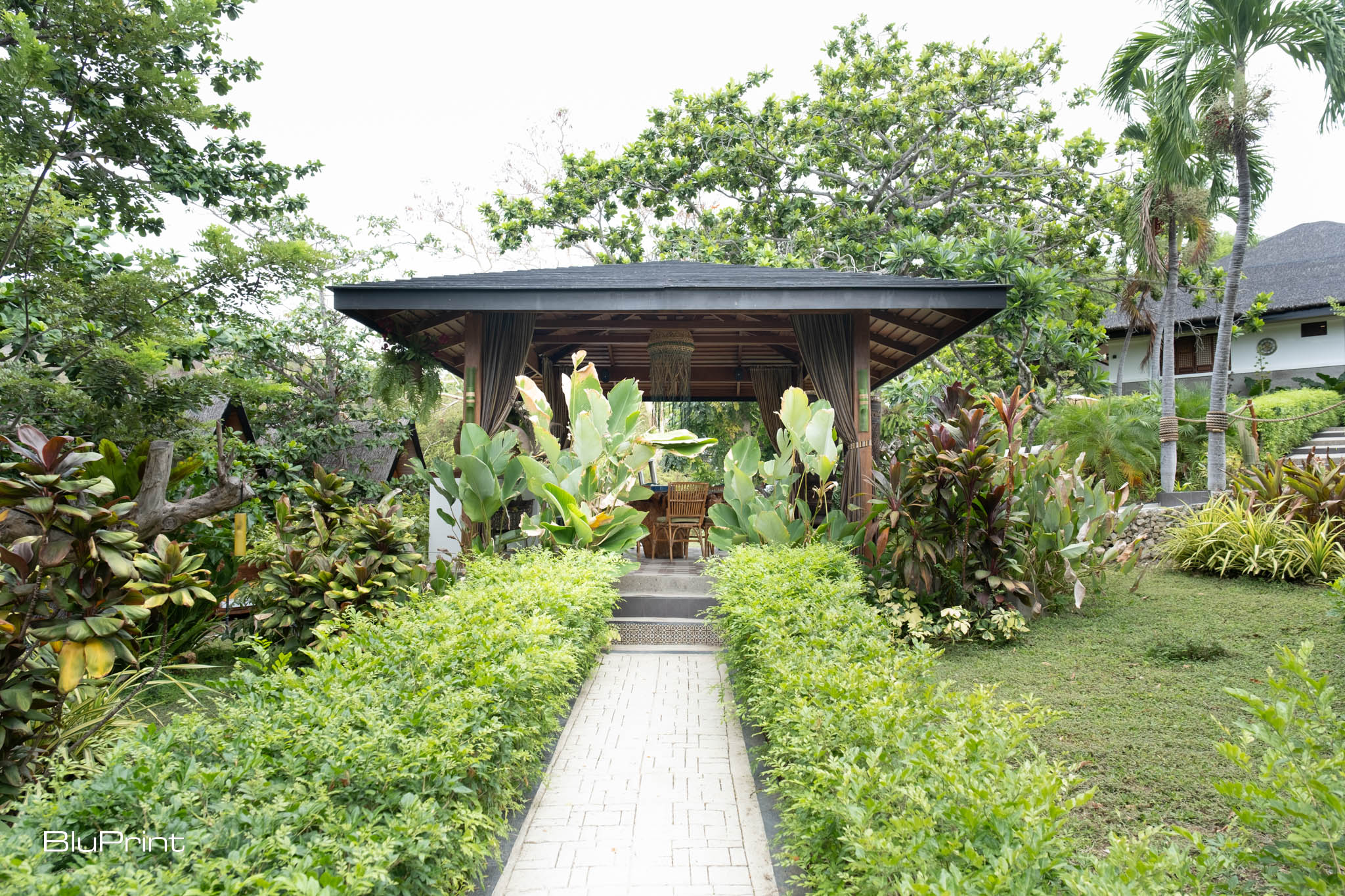 Tropical landscaping adds to Nawa Wellness Resort's distinctive sense of place.