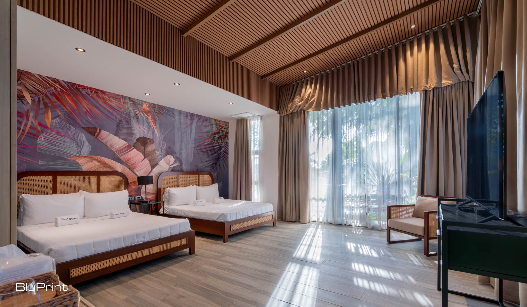 A generous bedroom suite at Westgrove Villas.