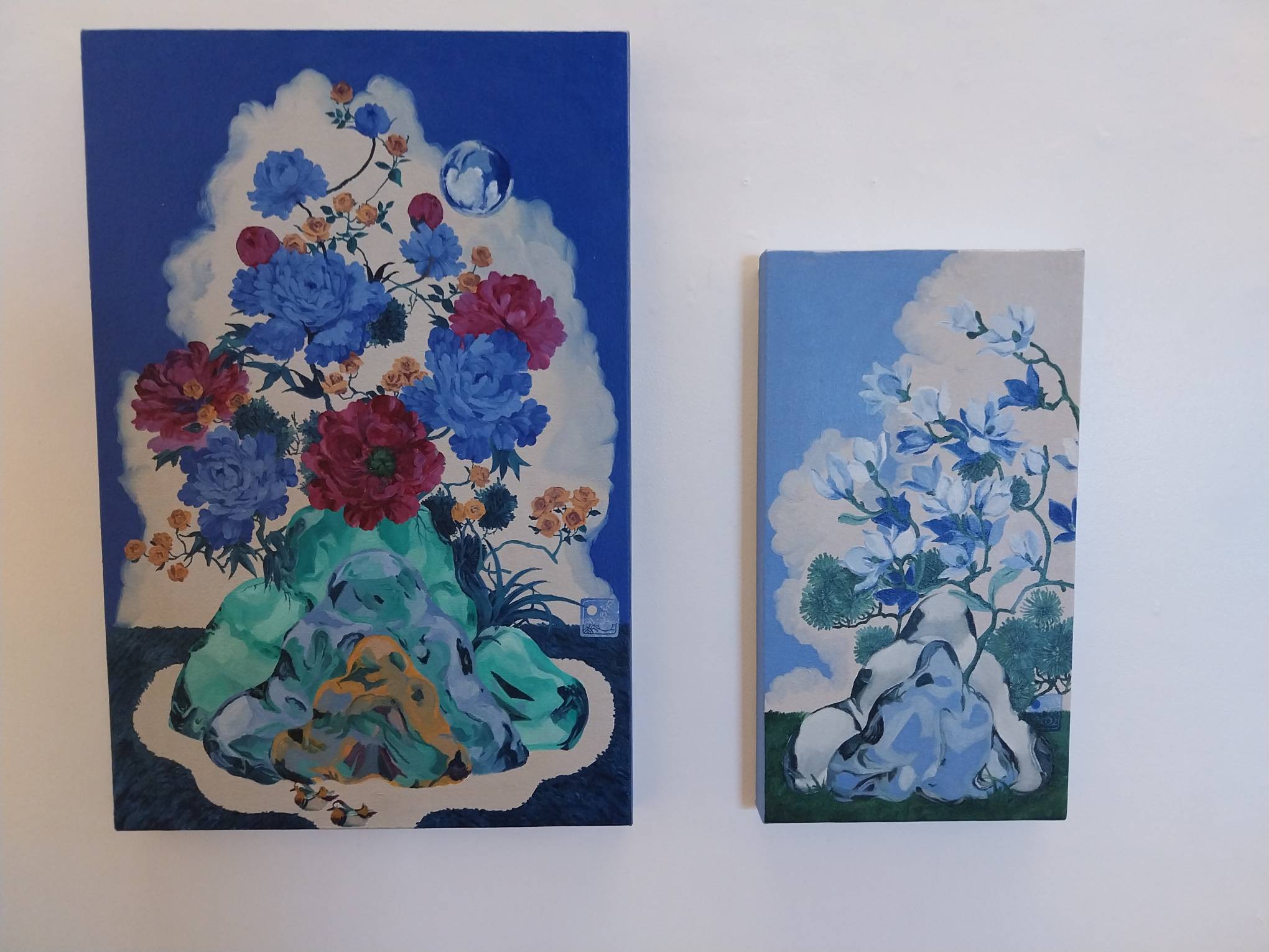 Two connecting flower works for "Forged in Fire."