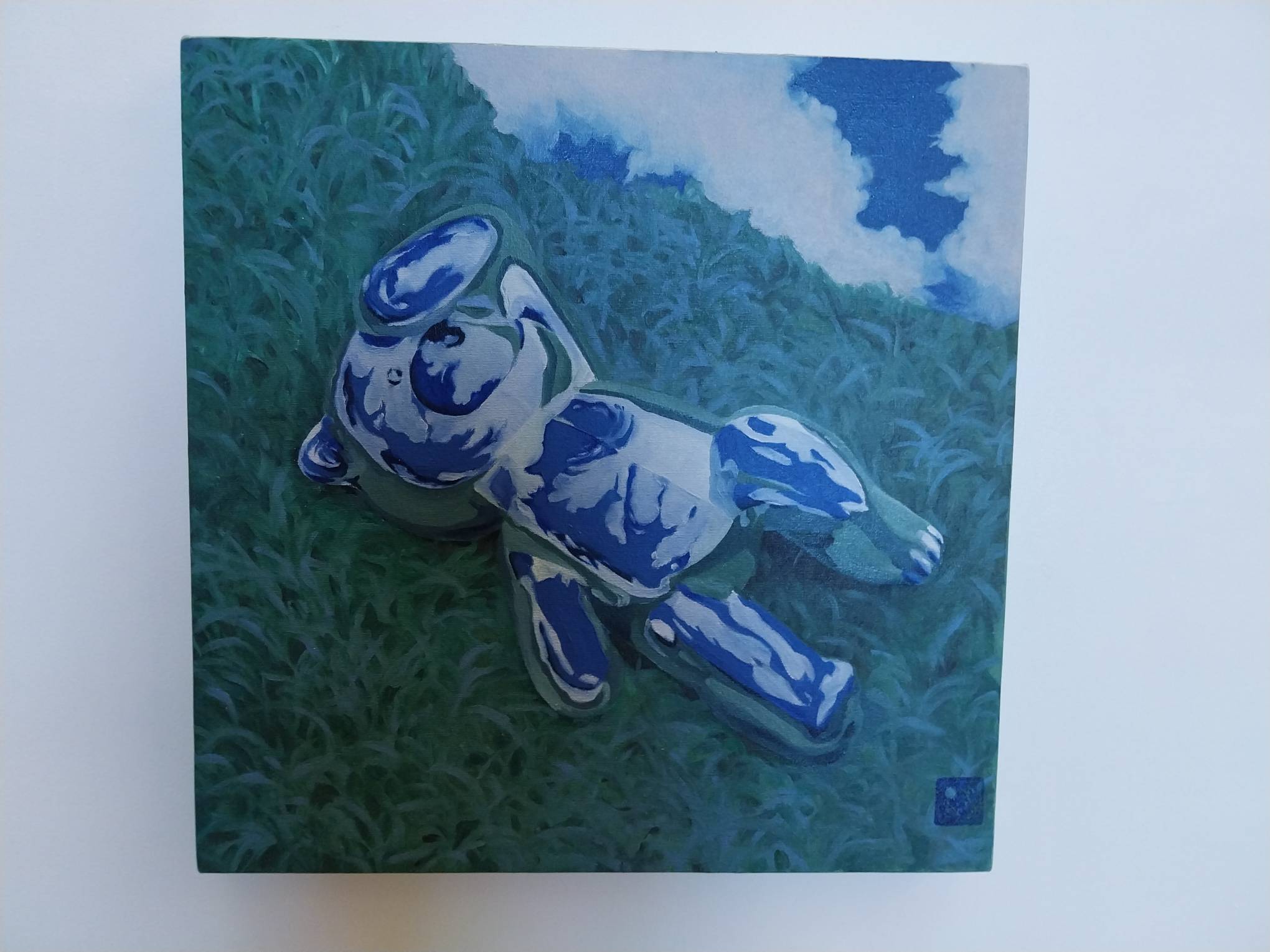One of Patty Py's metallic teddy bear paintings.