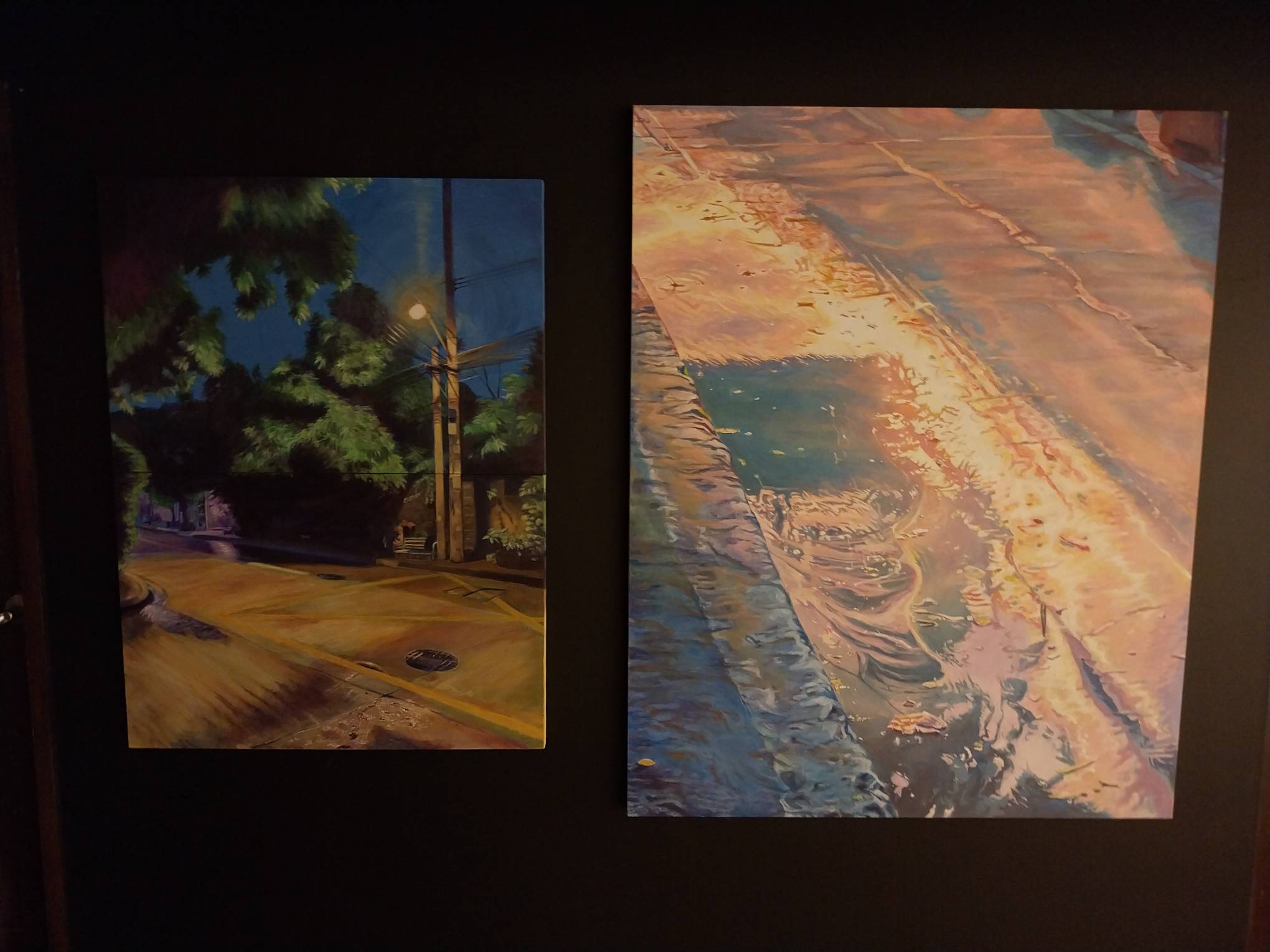 Two paintings at "Inner Refractions."