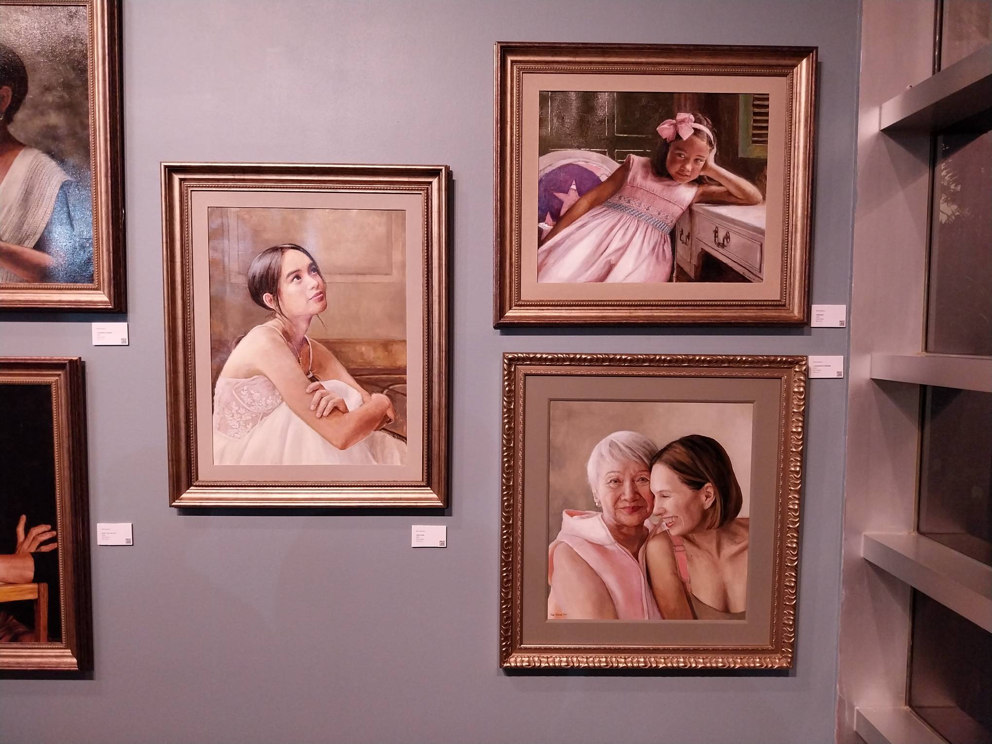 Three portraits by Mia Herbosa.