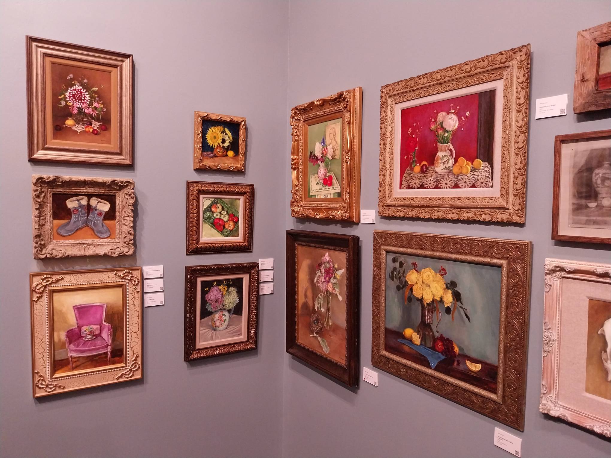 Collection of still life paintings by Mia Herbosa.