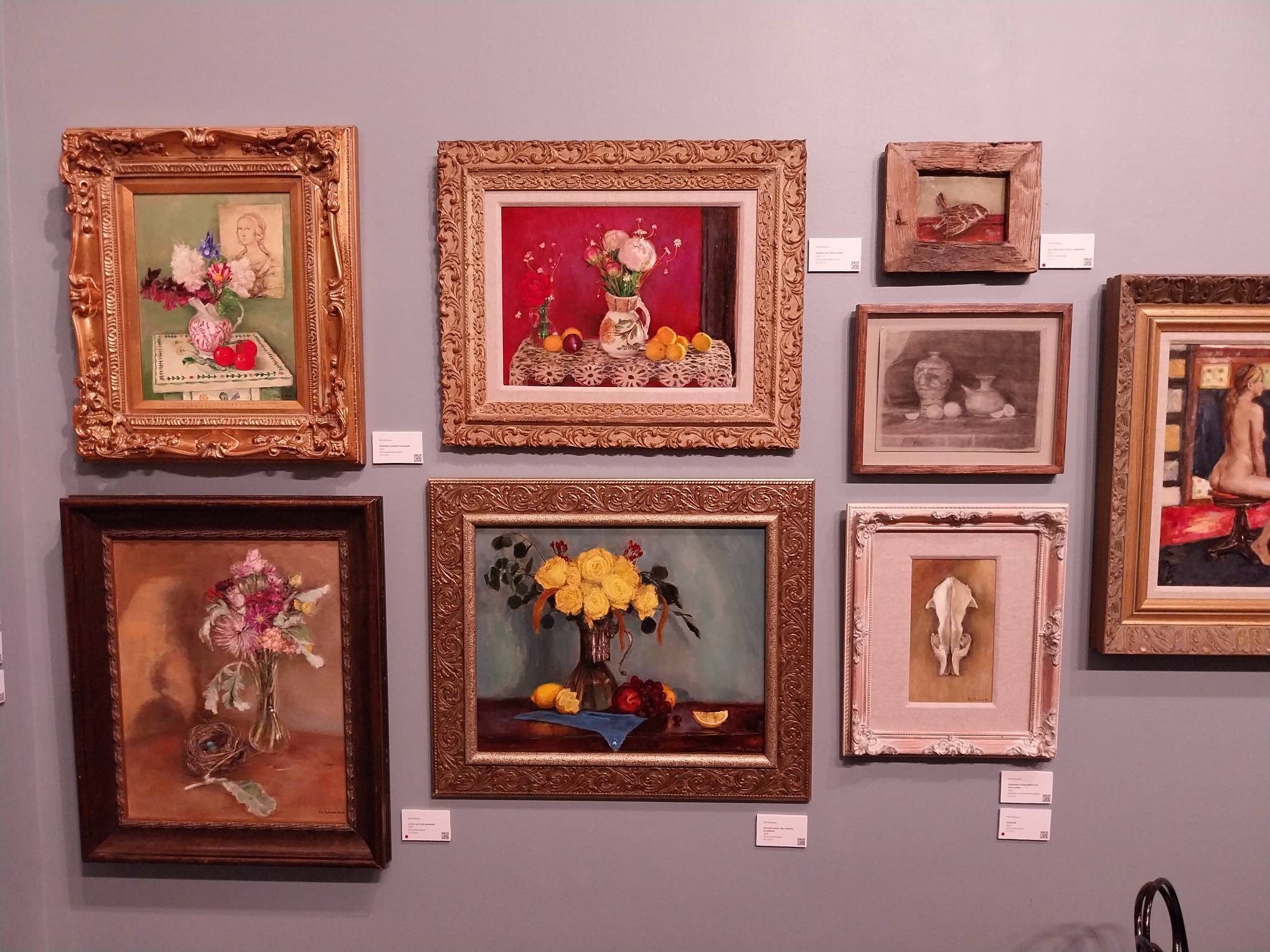 Collection of still life paintings by Mia Herbosa.