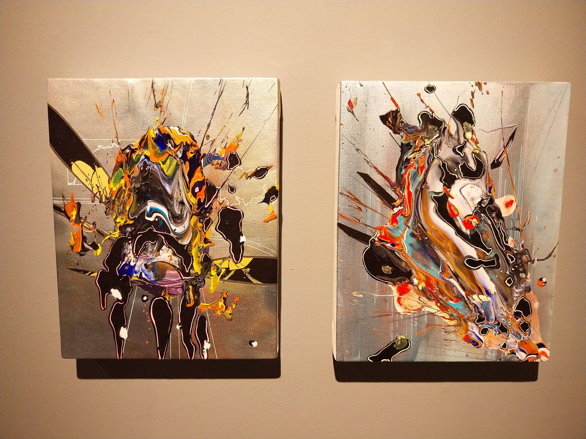 Two works displayed at Mono8 Gallery for Clarence Chun x Luis Lorenzana.