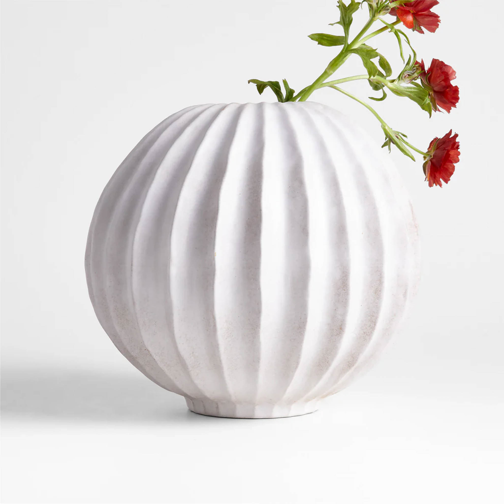 Warren White Round Vase: The Elegant Jack-O’-Lantern.
