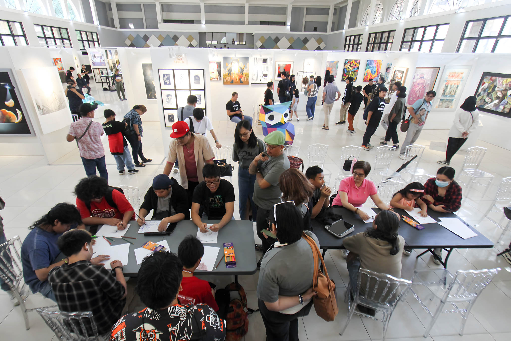 Visitors participating in one of the activities.
