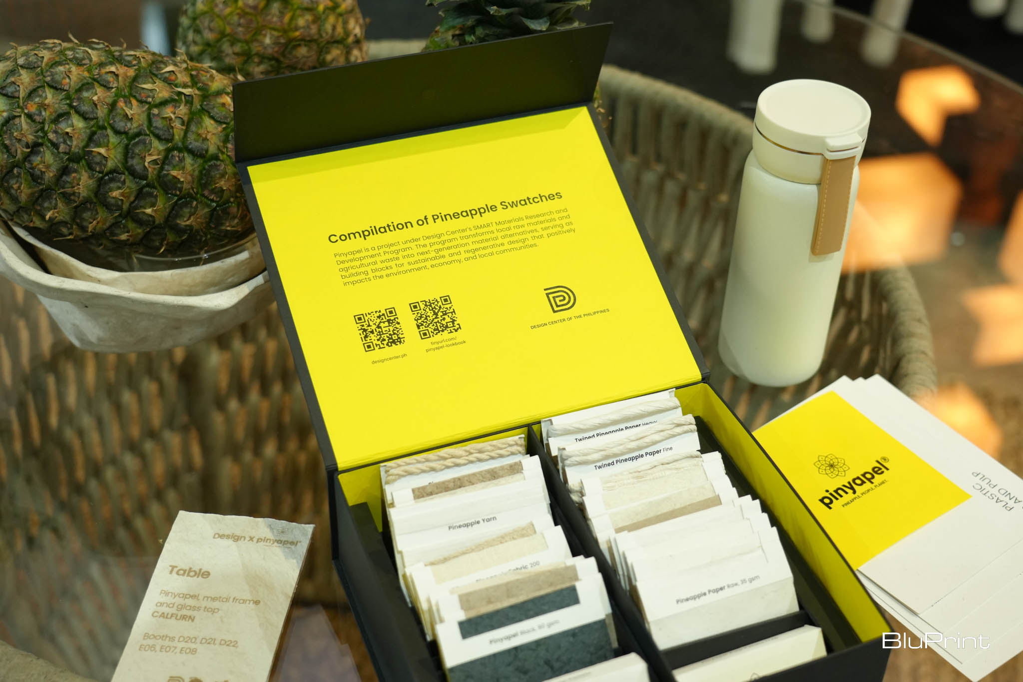 Sample materials of Pinyapel fabric.