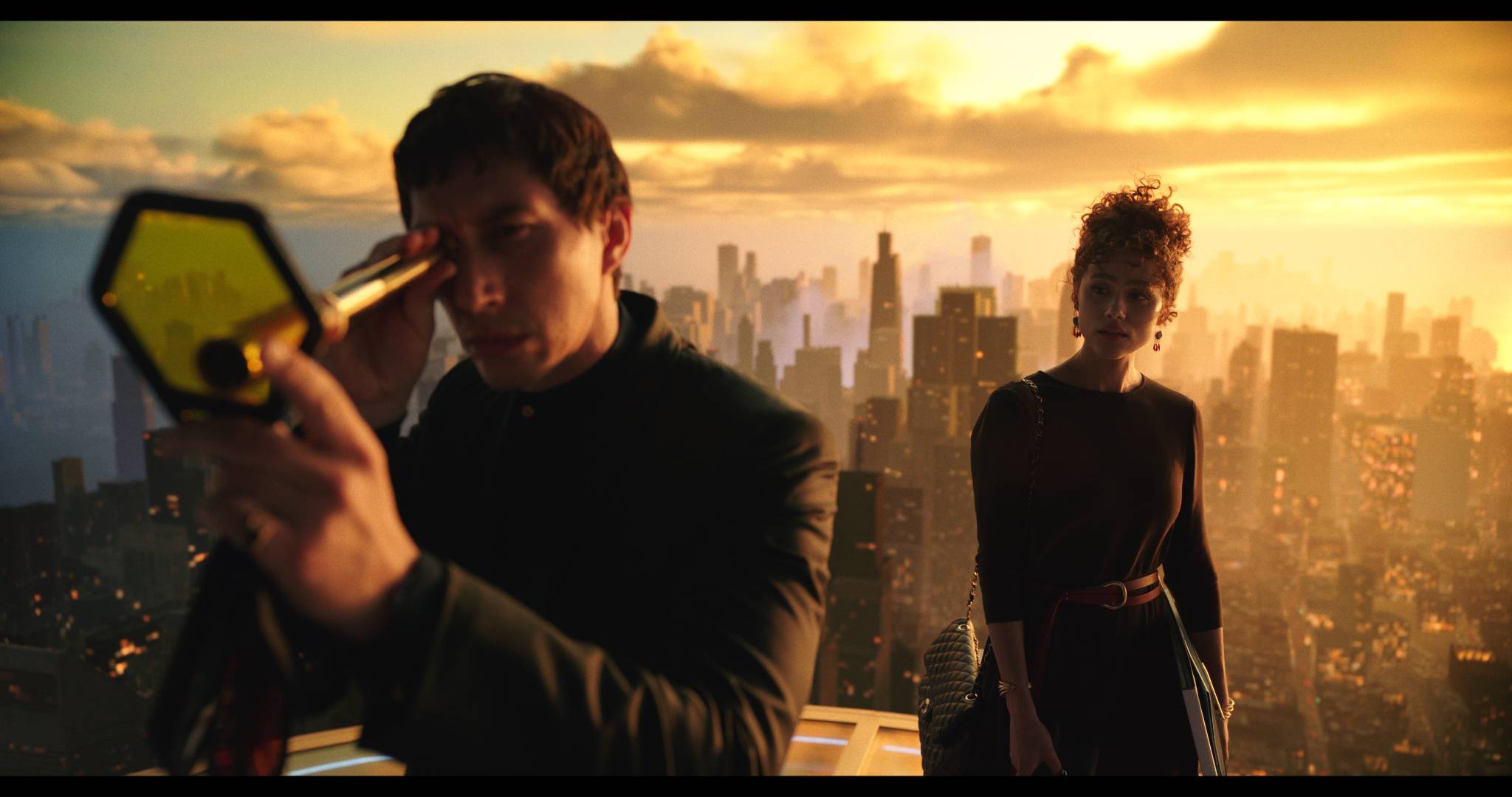 Adam Driver and Nathalie Emmanuel in Francis Ford Coppola's "Megalopolis."