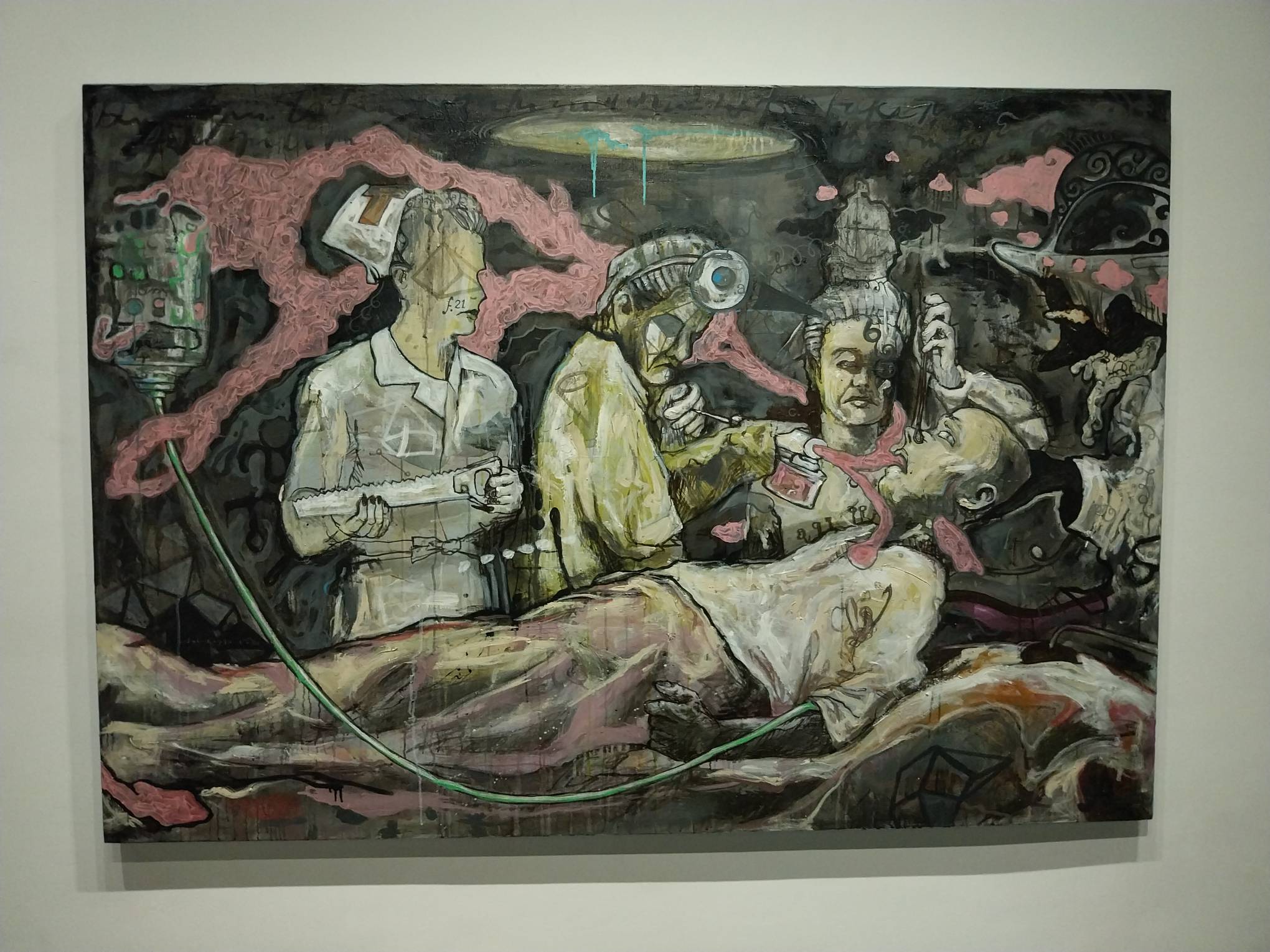 A painting by Don Salubayba, shown in tribute exhibit "Sinsin."