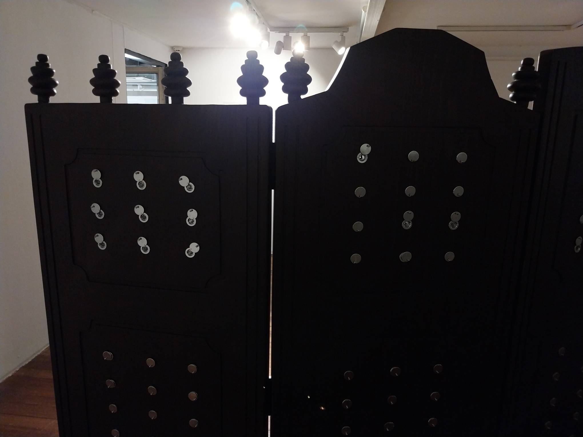The back of one of Audrey Lukban's works for "Behind the Scenes," one of the a featured art exhibits this month.