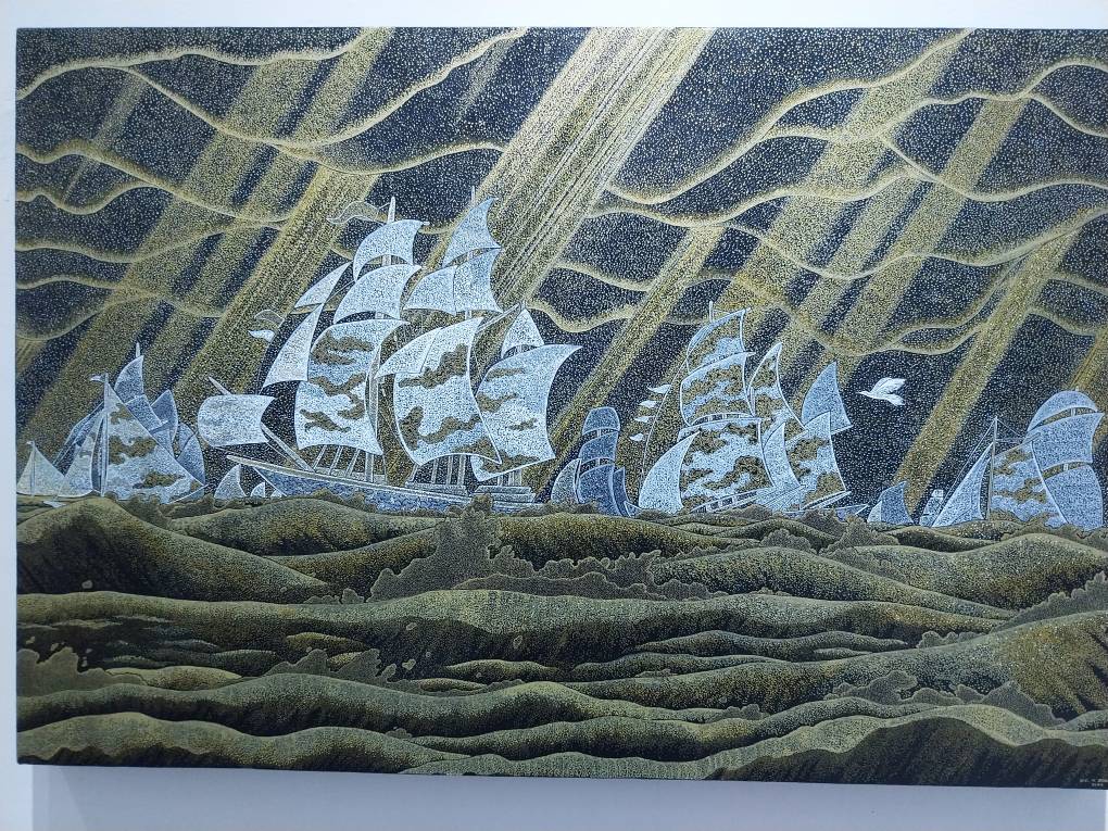 Galleon ships painted for "Zephyr."