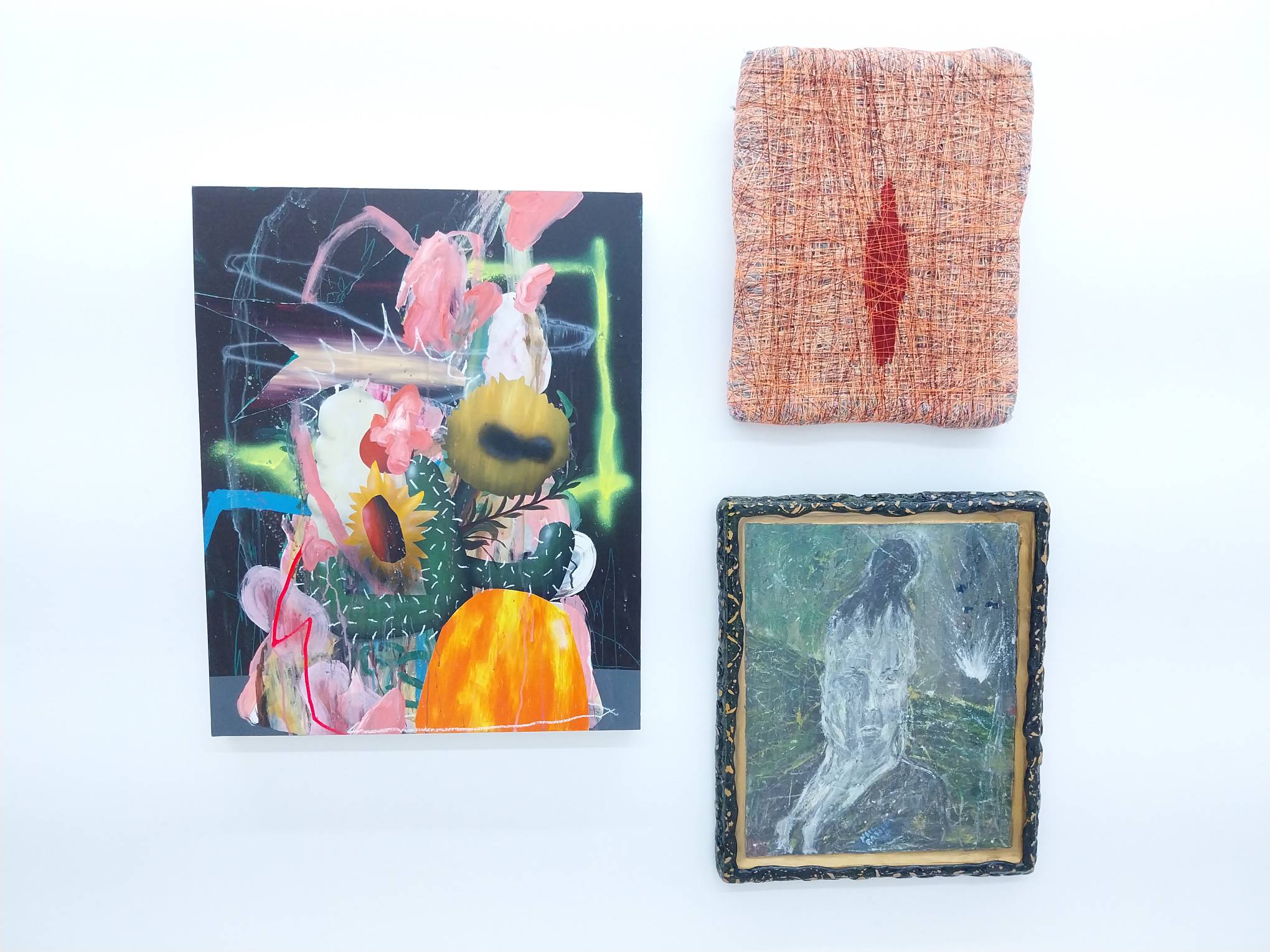 Three self-portrait works for "On the Self" at Faculty Projects.