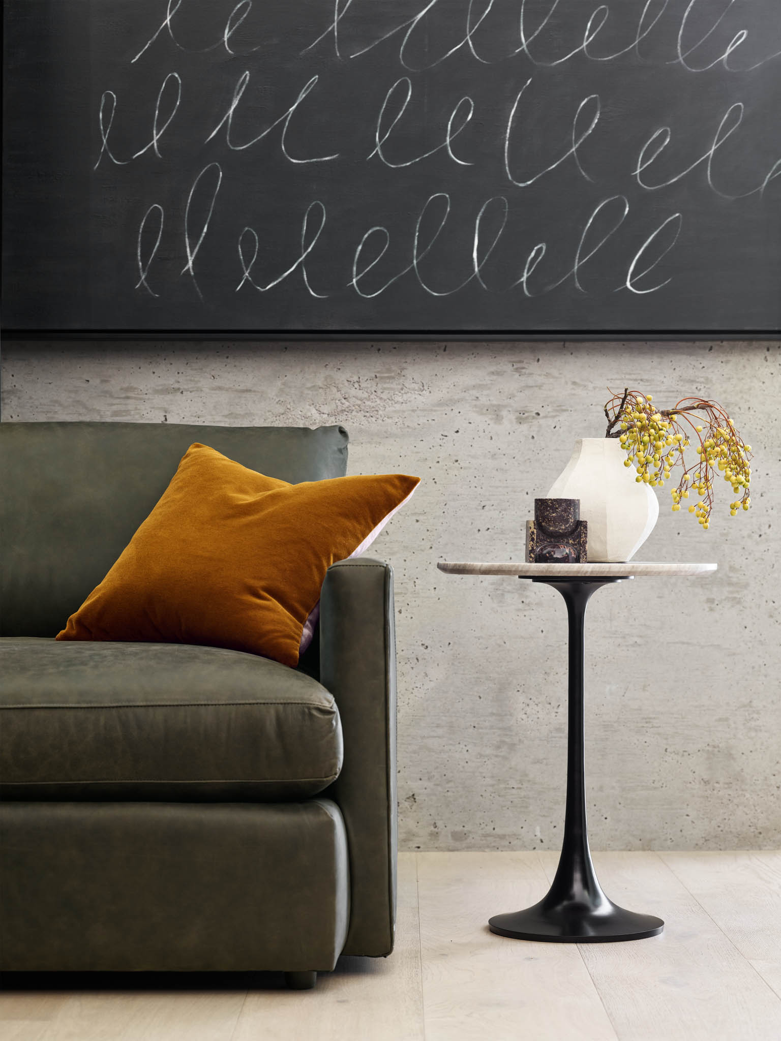 Nero Round Accent Table.