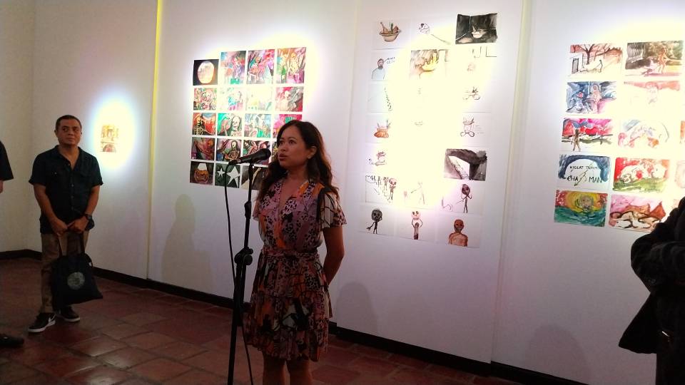 Kristine Guzman introducing the exhibit.