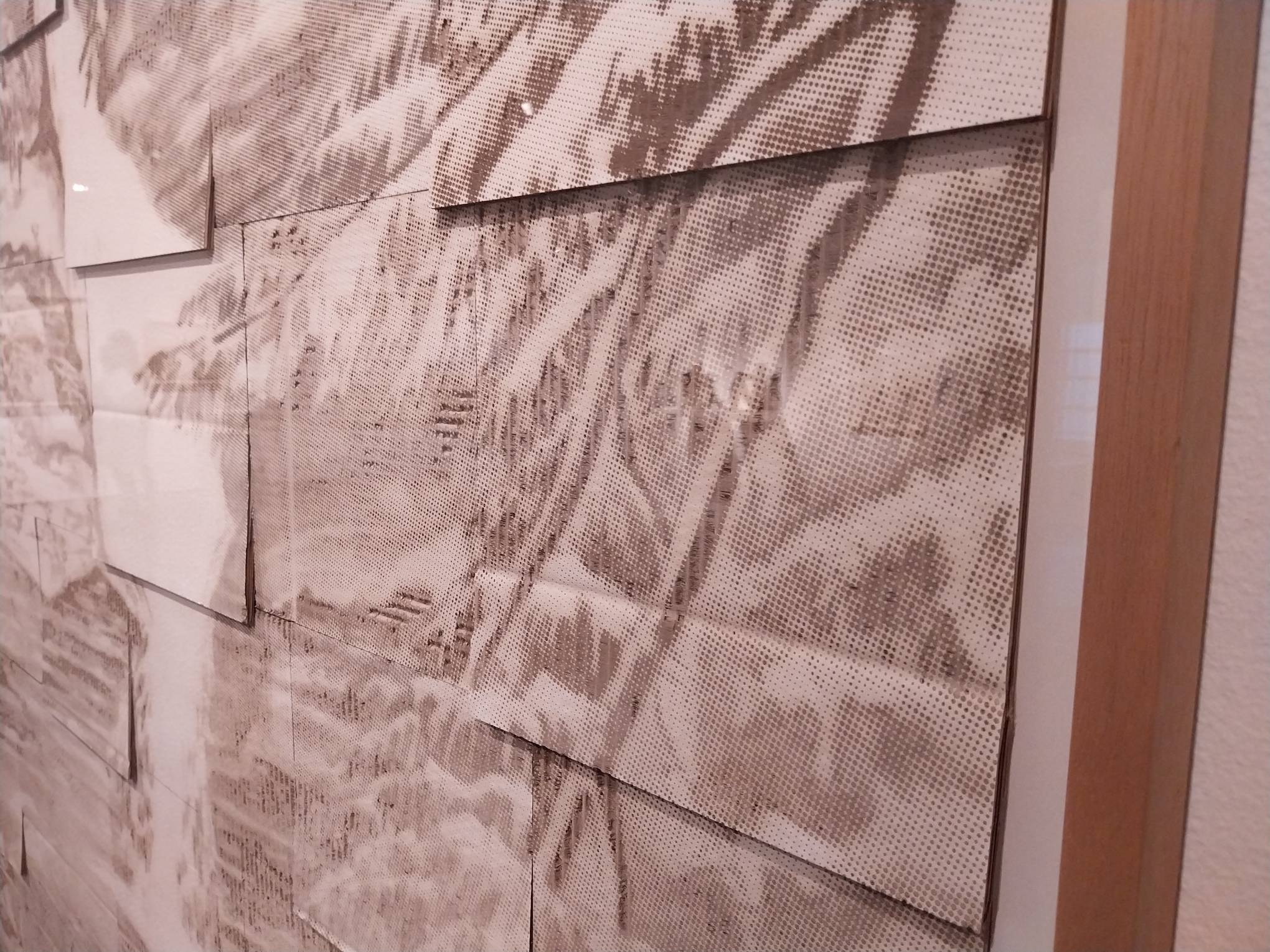 Some of the details on the cardboard laser-engraved works at "Revirescence."