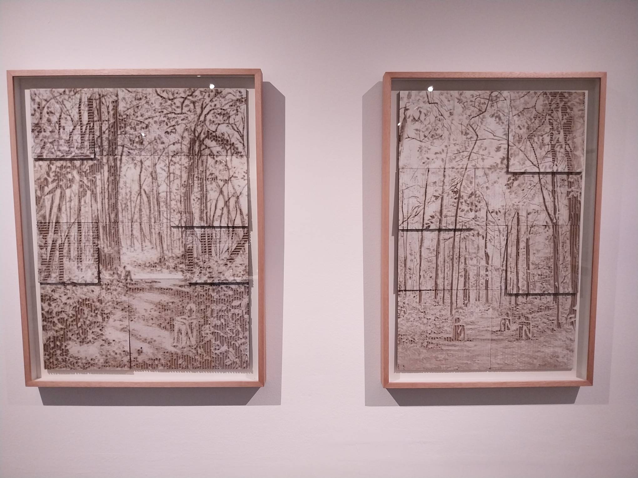 Two works by Jill Paz for "Revirescence" at Artinformal Gallery.