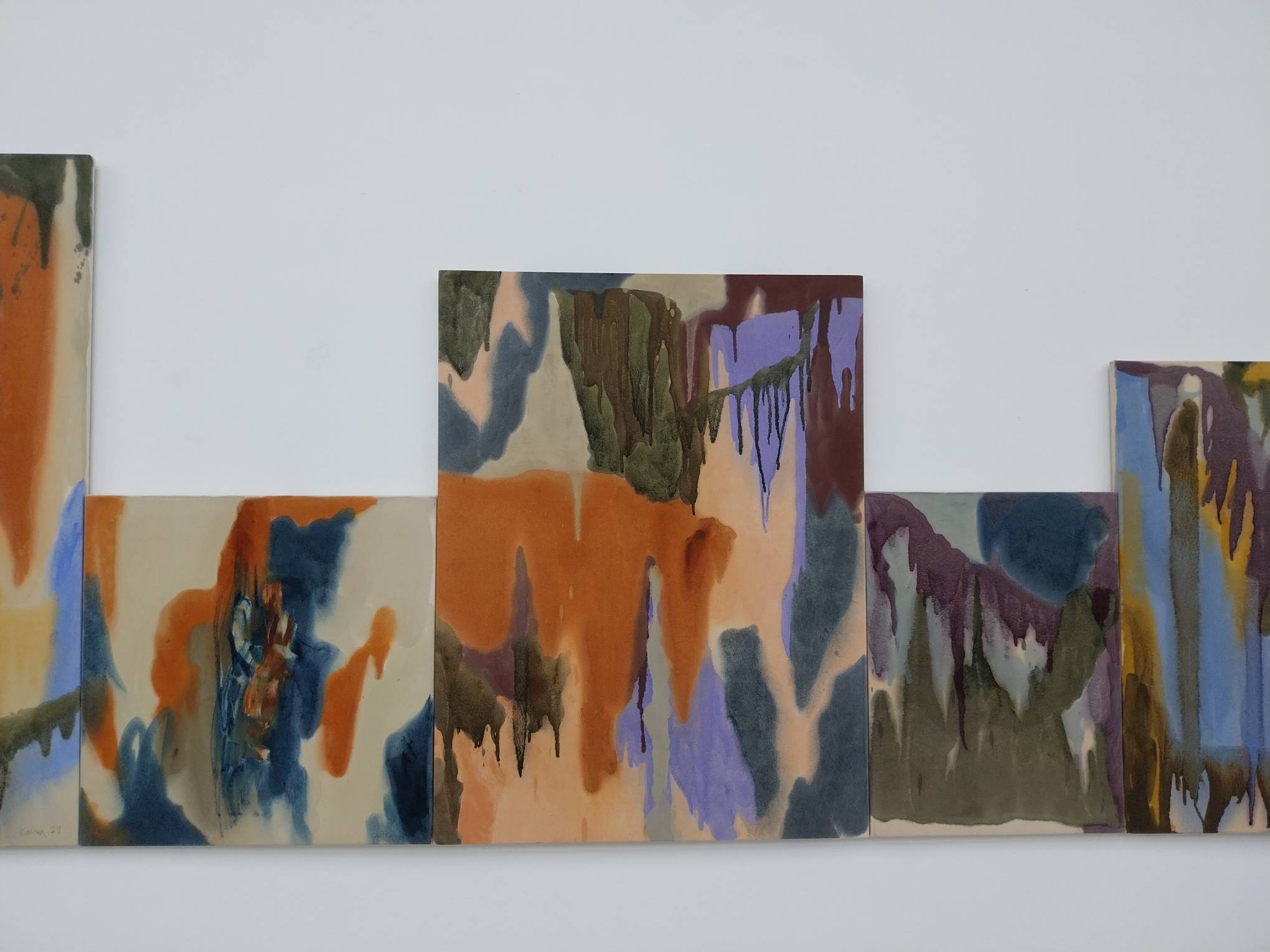 Abstract works by Carina Santos for the Santos family exhibit at Silverlens Manila.