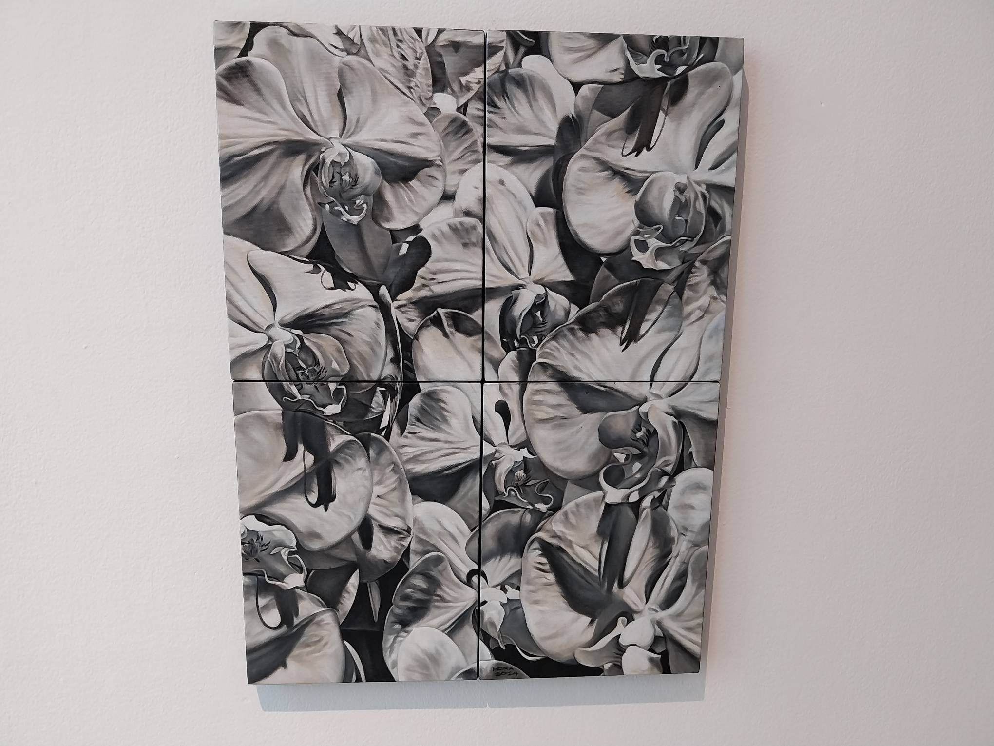 The Mona Santos painting "Monochrome Blues IV."