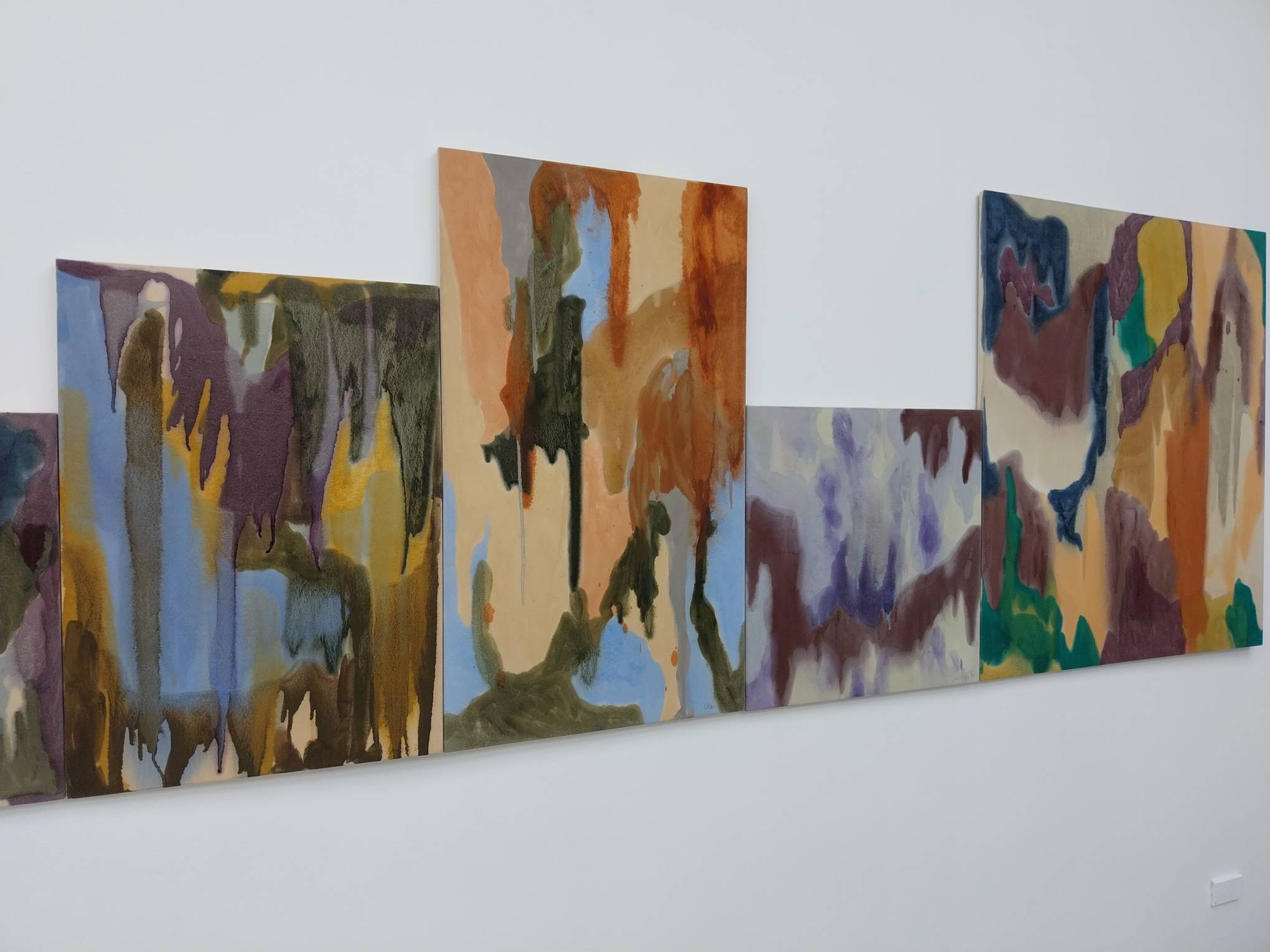 Abstract works by Carina Santos for the Santos family exhibit at Silverlens Manila.