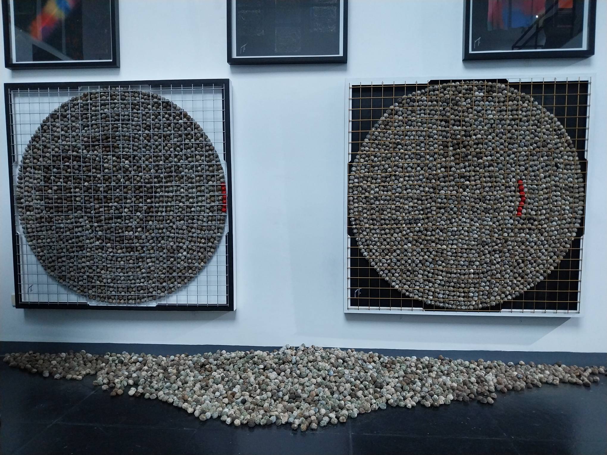 Front view of two of the seed works at Altro Mondo Creative Space.