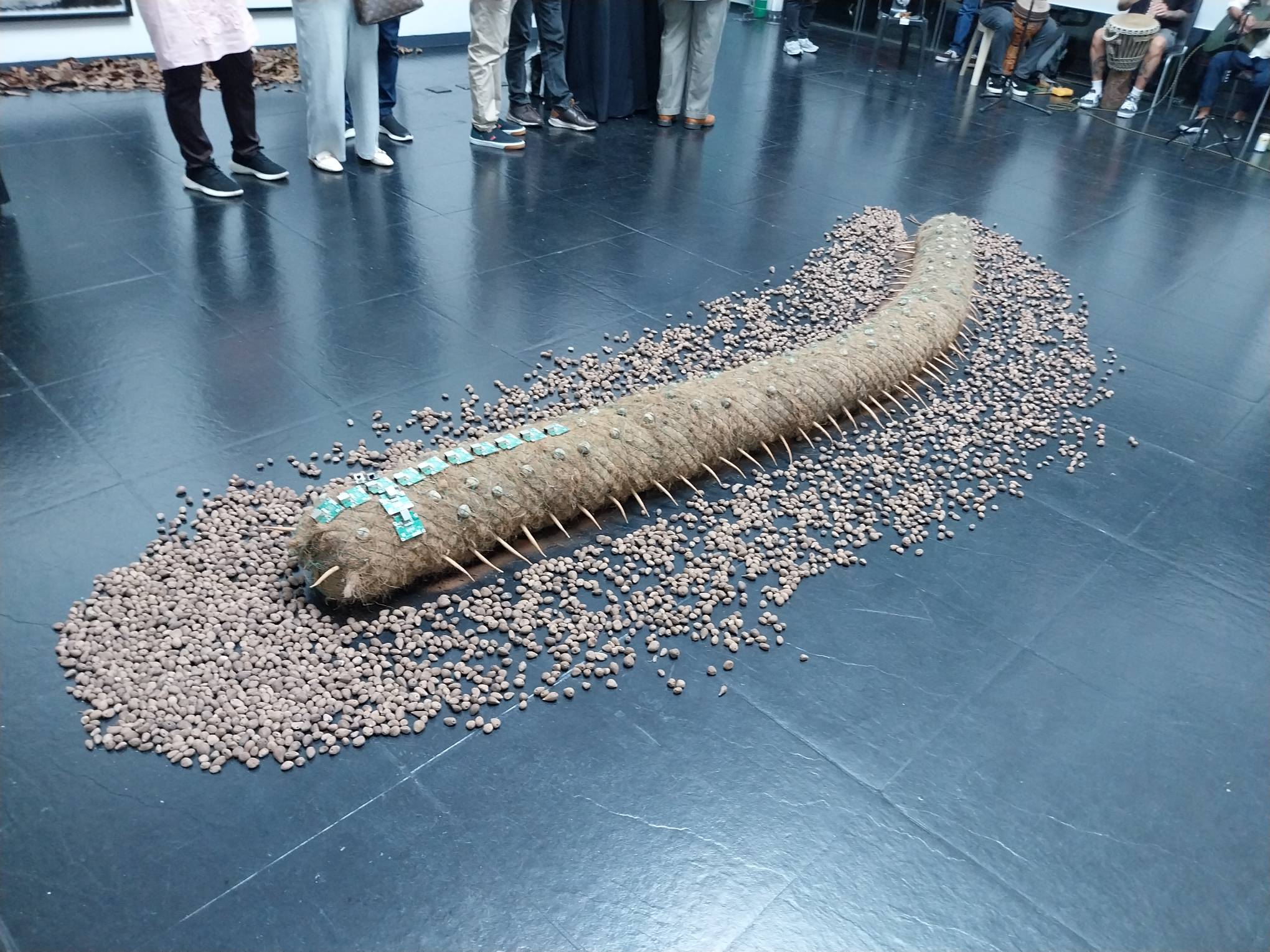 A mixed media work by Junyee for "Of Man and Nature" at Altro Mondo Creative Space.