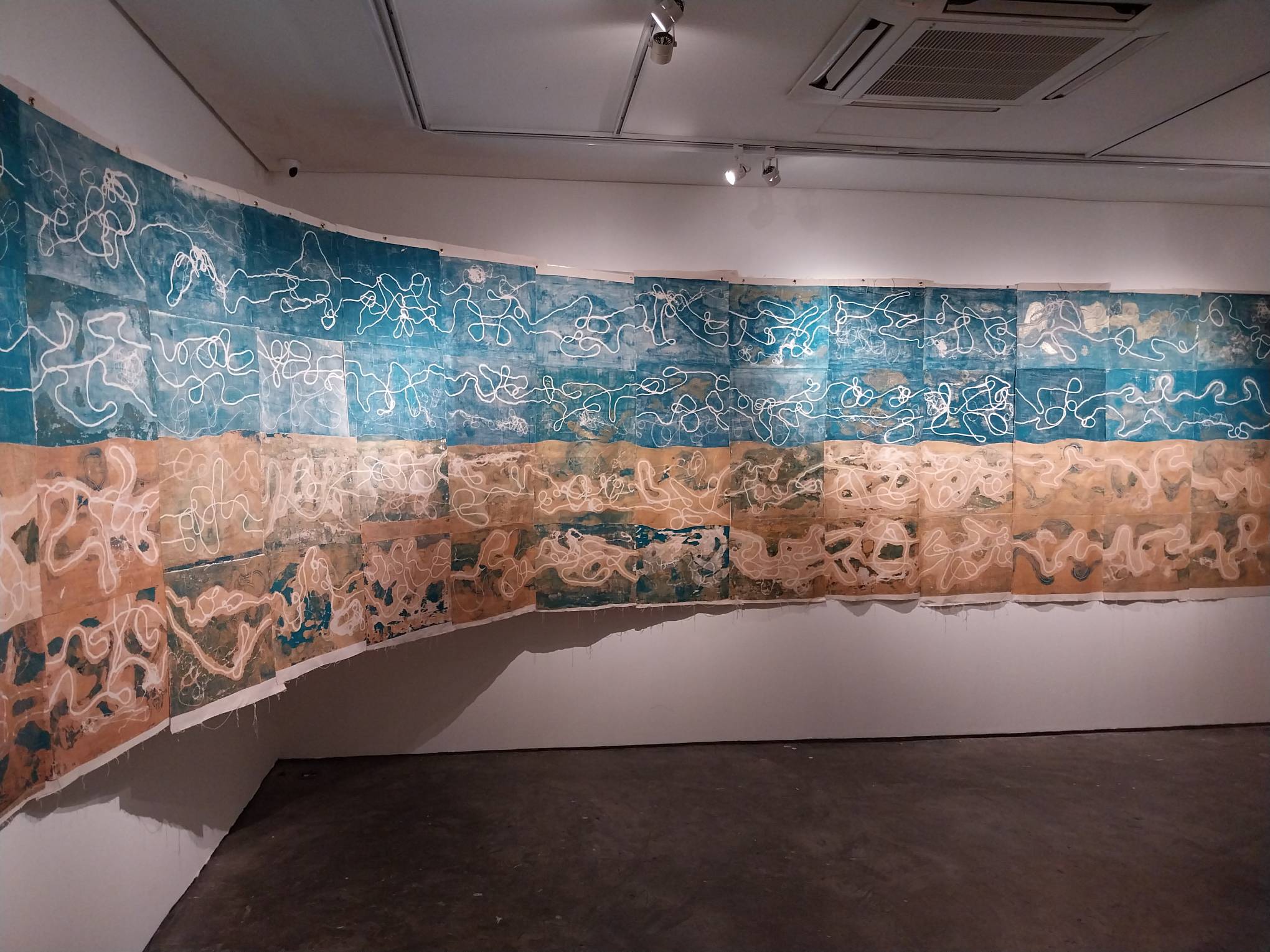 Side view of "Sea, me, and sandscapes" by Tosha Albor for Artinformal Gallery.