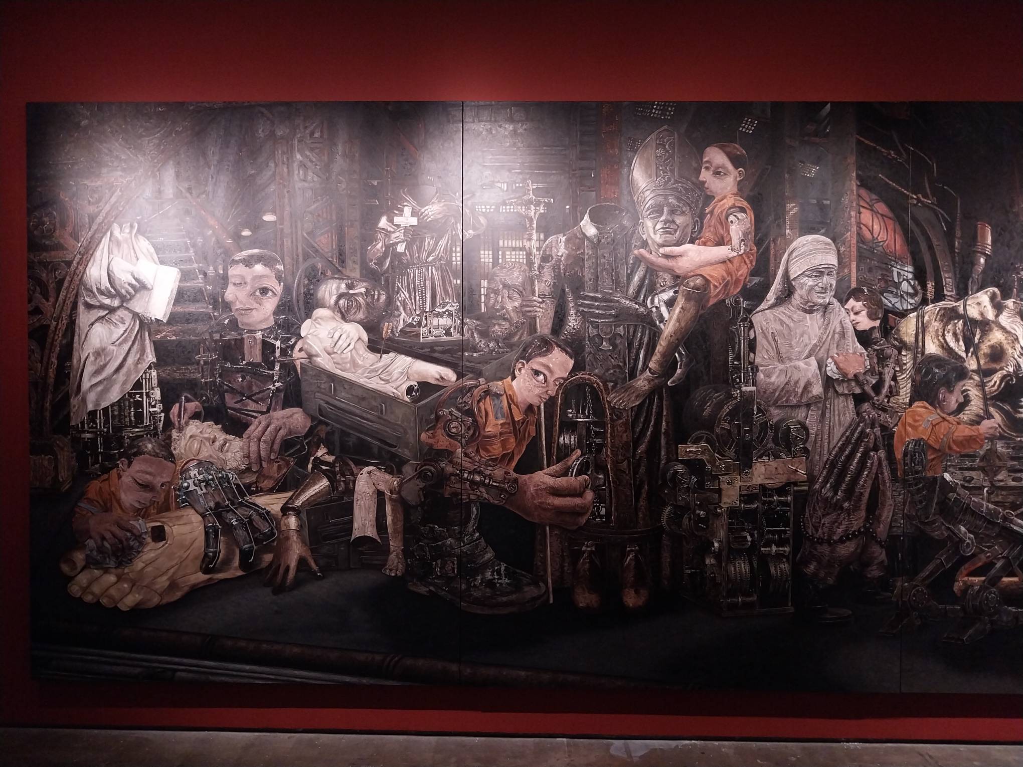 Some of the details of Ryan Jara's mural work.