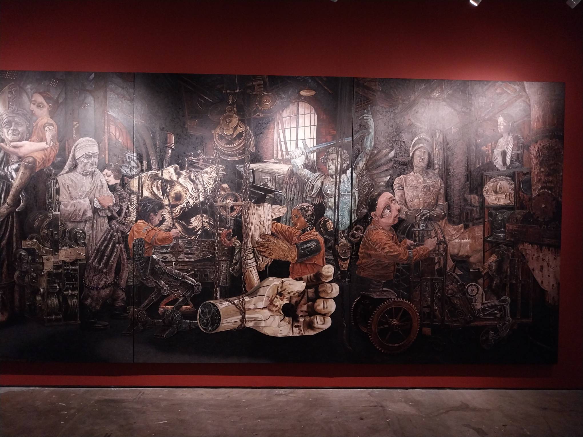 Some of the details of Ryan Jara's mural work.