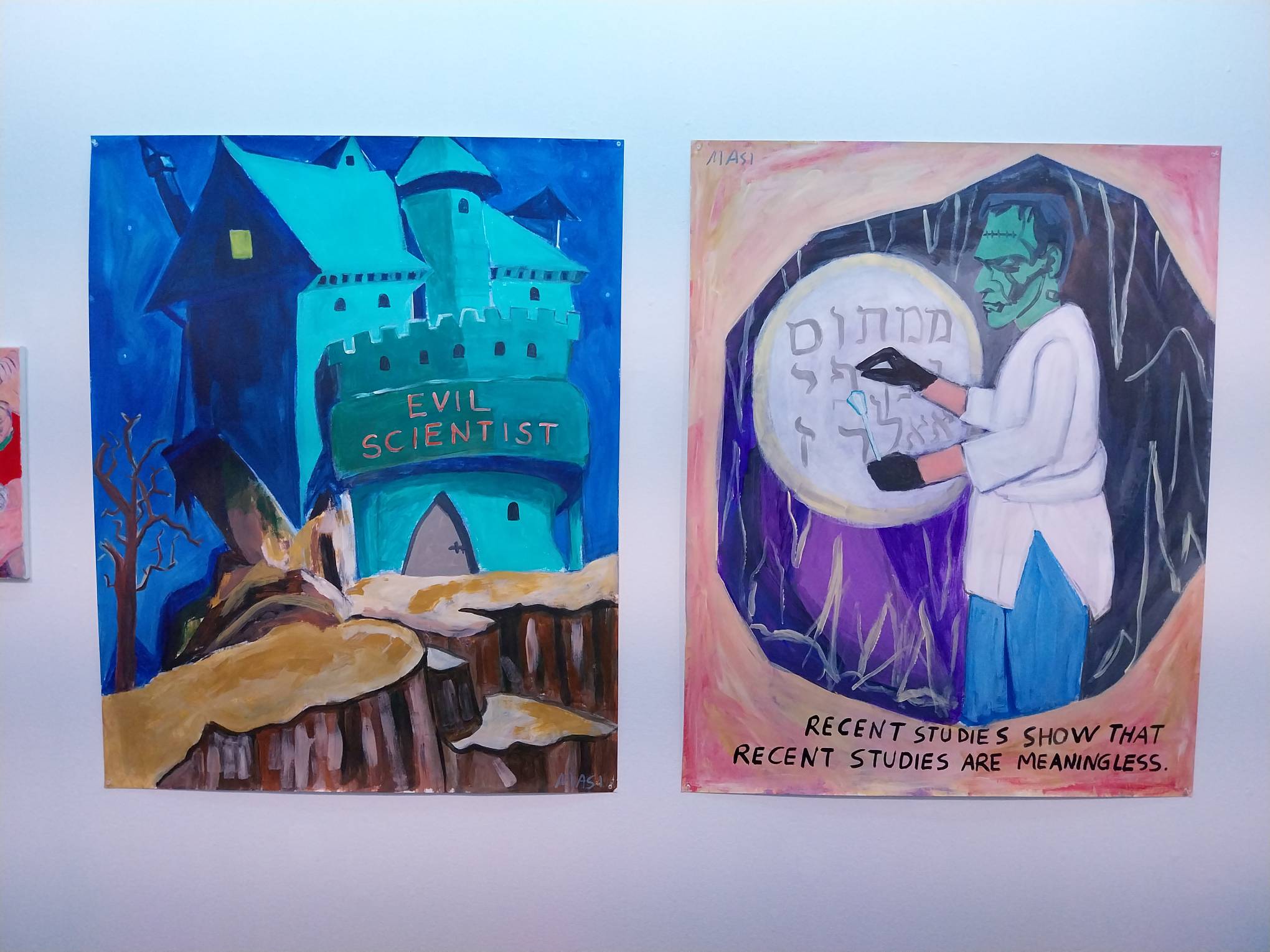 Two paintings by Masi Oliveria for Artinformal Gallery.