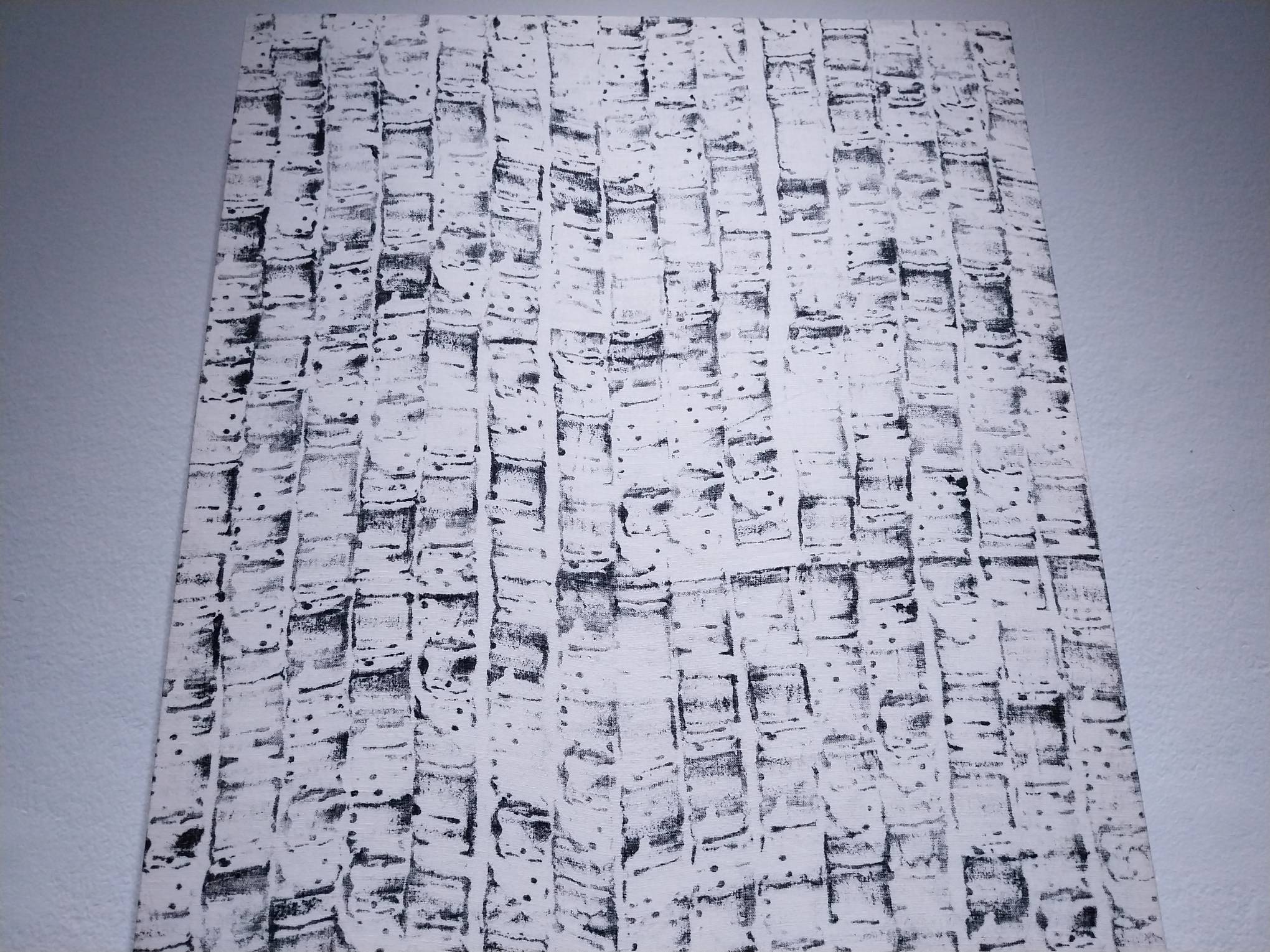 Upwards view of a painting by Julieanne Ng.