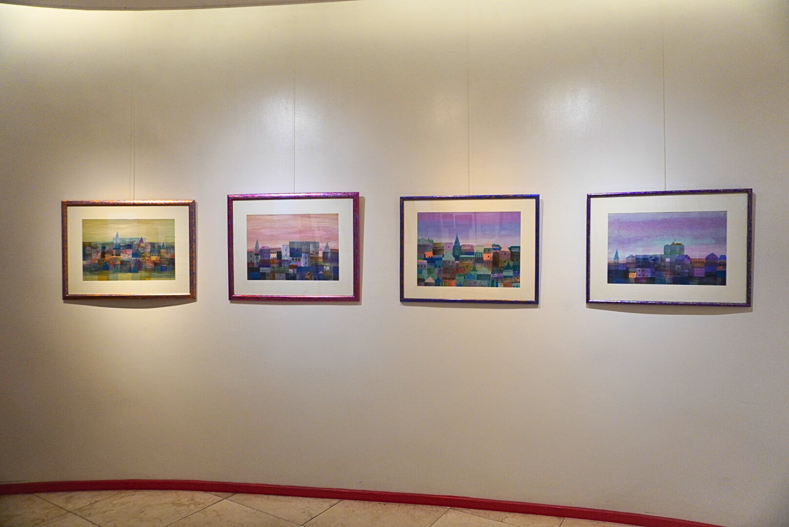 Some of the paintings by Manuel Baldemor for the exhibit.