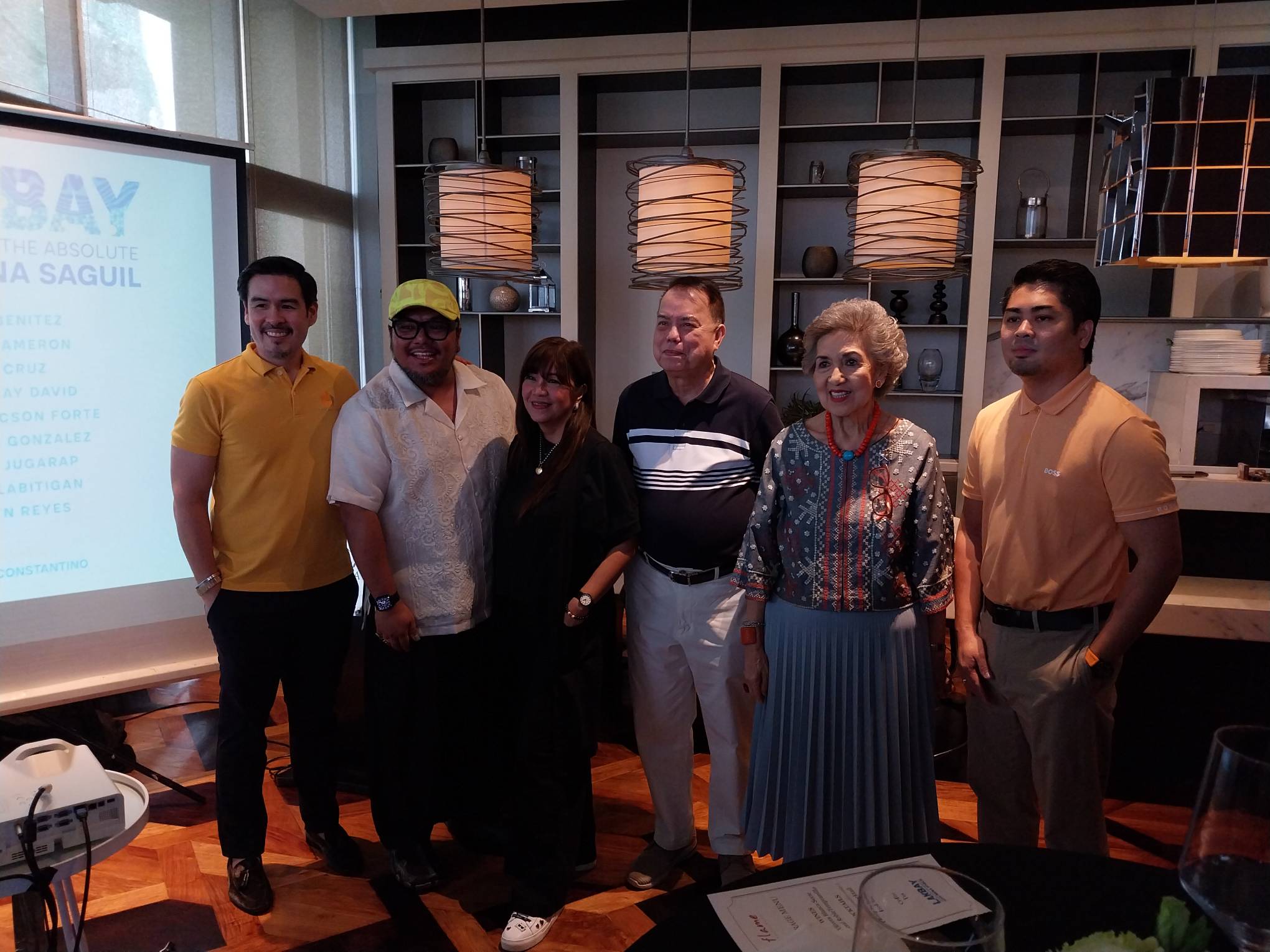 [From Left] Art House founder Carlo Pineda, artist Kulay Labitigan, curator Marika Constantino, The Nena Saguil Foundation head Benjamin Sanguil, and Maritess Pineda.  Photo by Elle Yap.