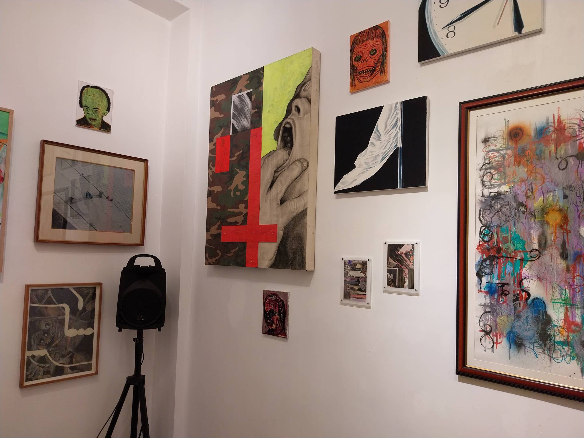 Some works for "Now/Here," including Kiko Escora’s “Ek - Ek Ng Talipandas."