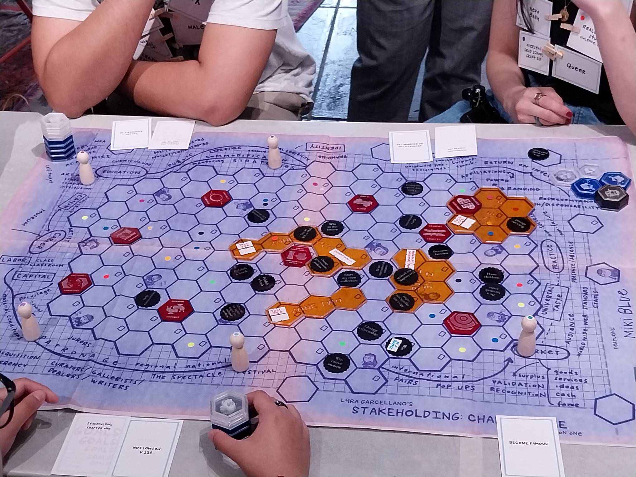 The playing field for "Stakeholding," a game conceptualized by artist Lyra Garcellano.