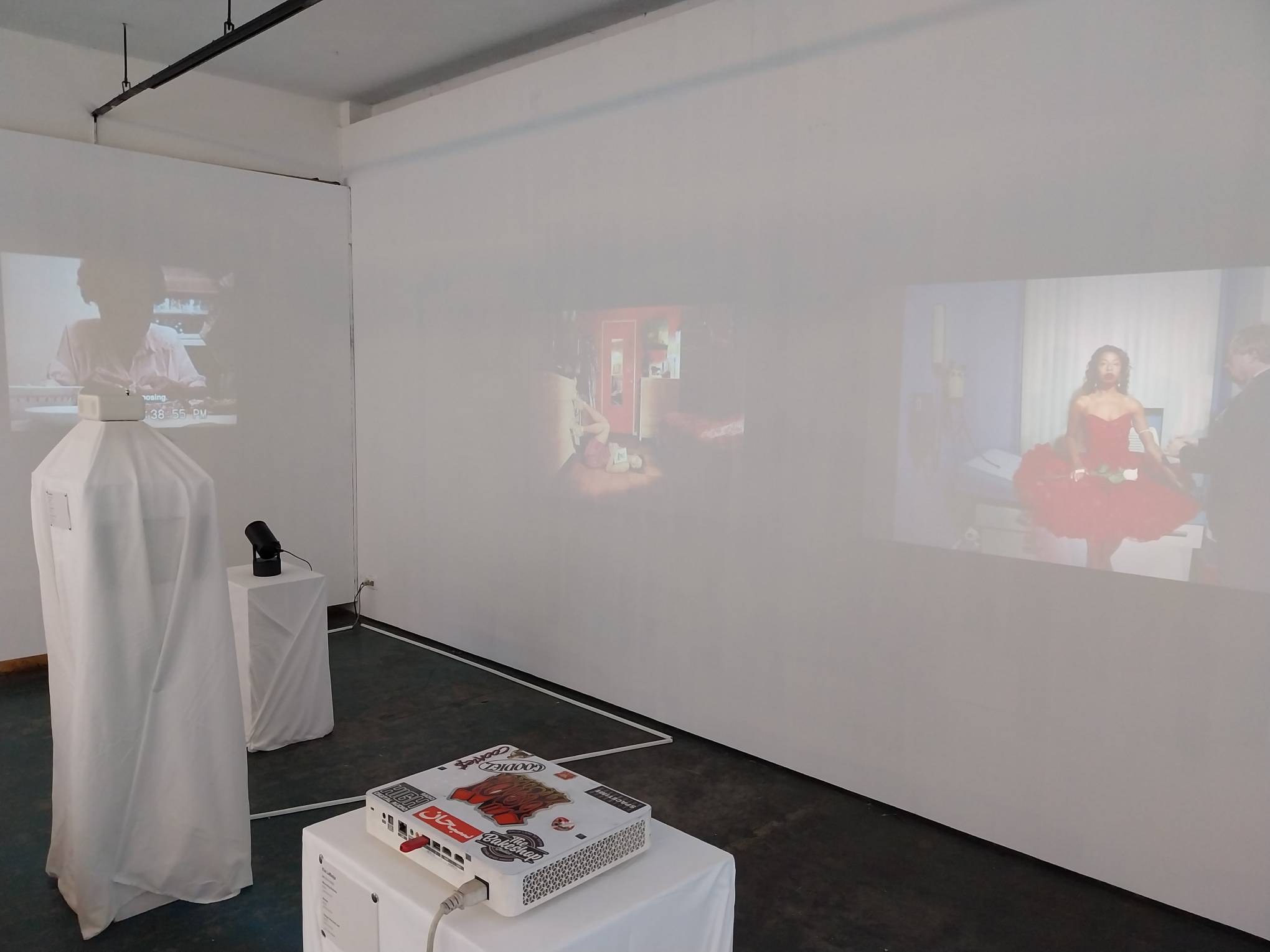 For "Gloss with A Purpose," works by Kia LaBeija projected on a screen.