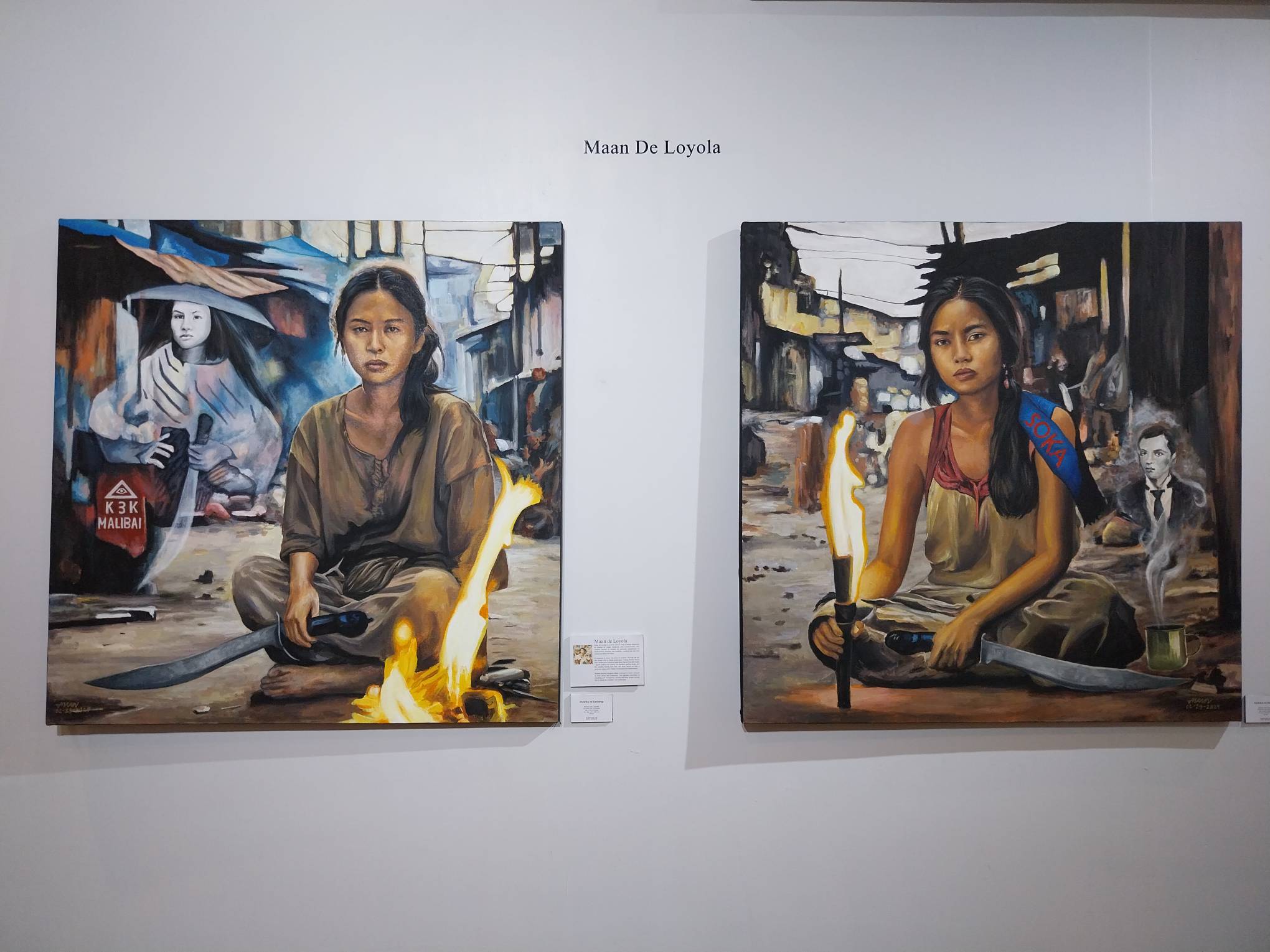 Maan de Loyola's paintings for "Bloom" at Kapitolyo Art Space.