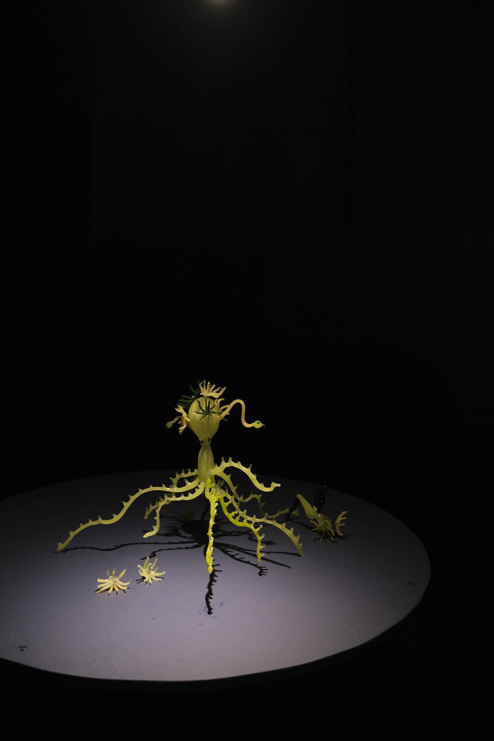 A glass sculpture made by Goldie Poblador.