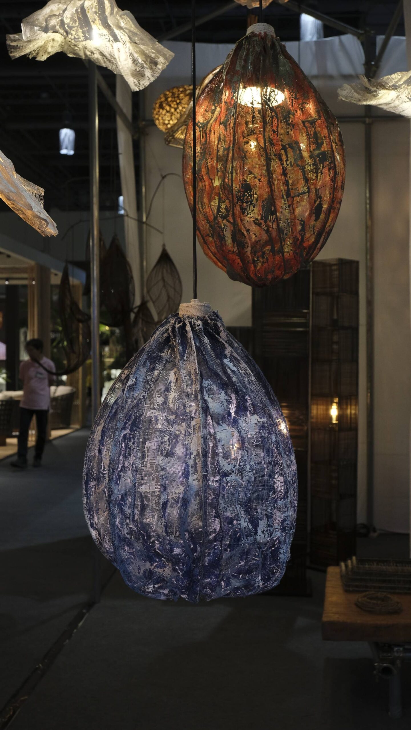 Hanging lamp design as shown in an exhibit at Interior + Design Manila 2025 by the PIID.