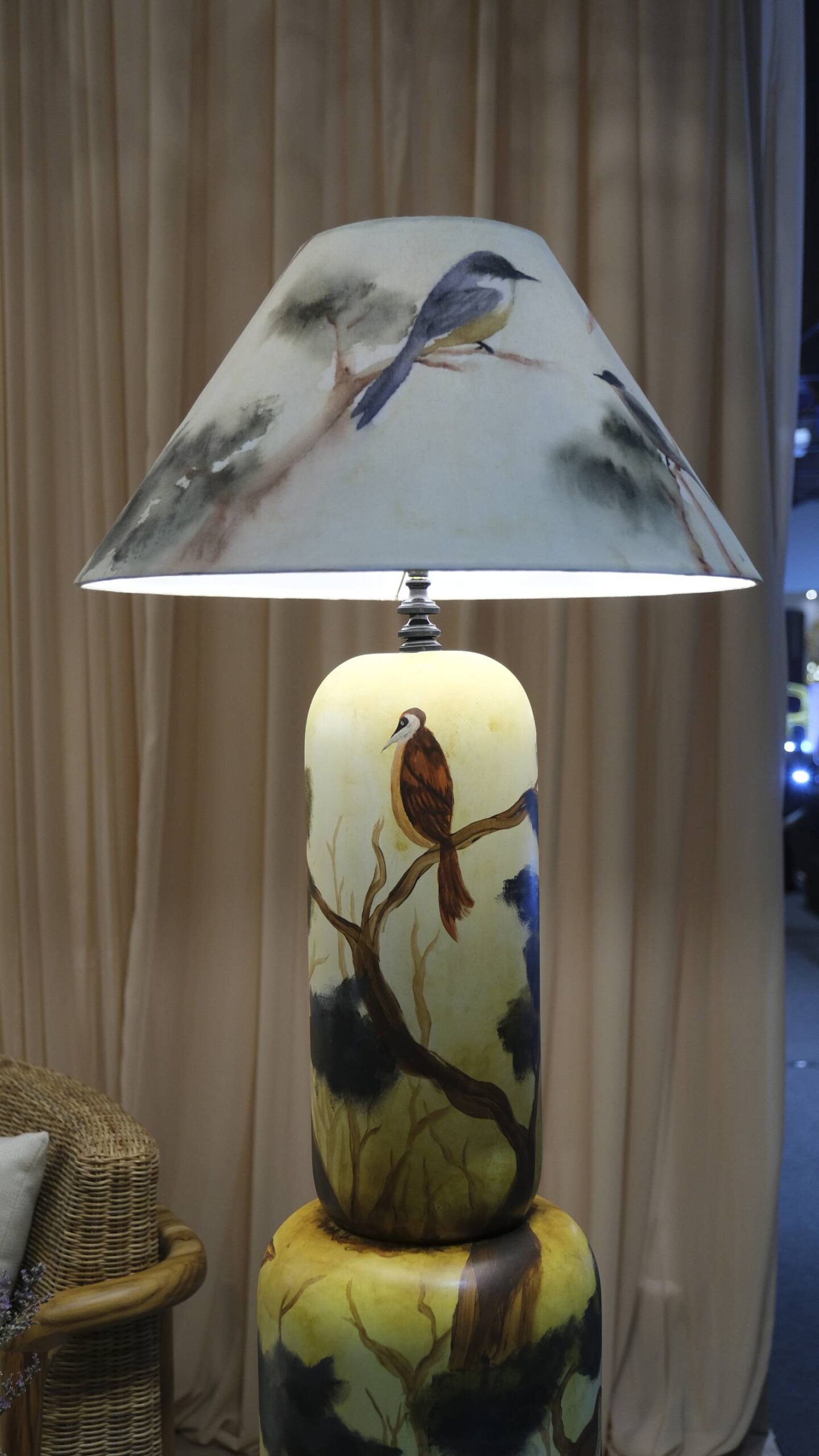 Bird lamp design as shown in an exhibit at Interior + Design Manila 2025 by the PIID.