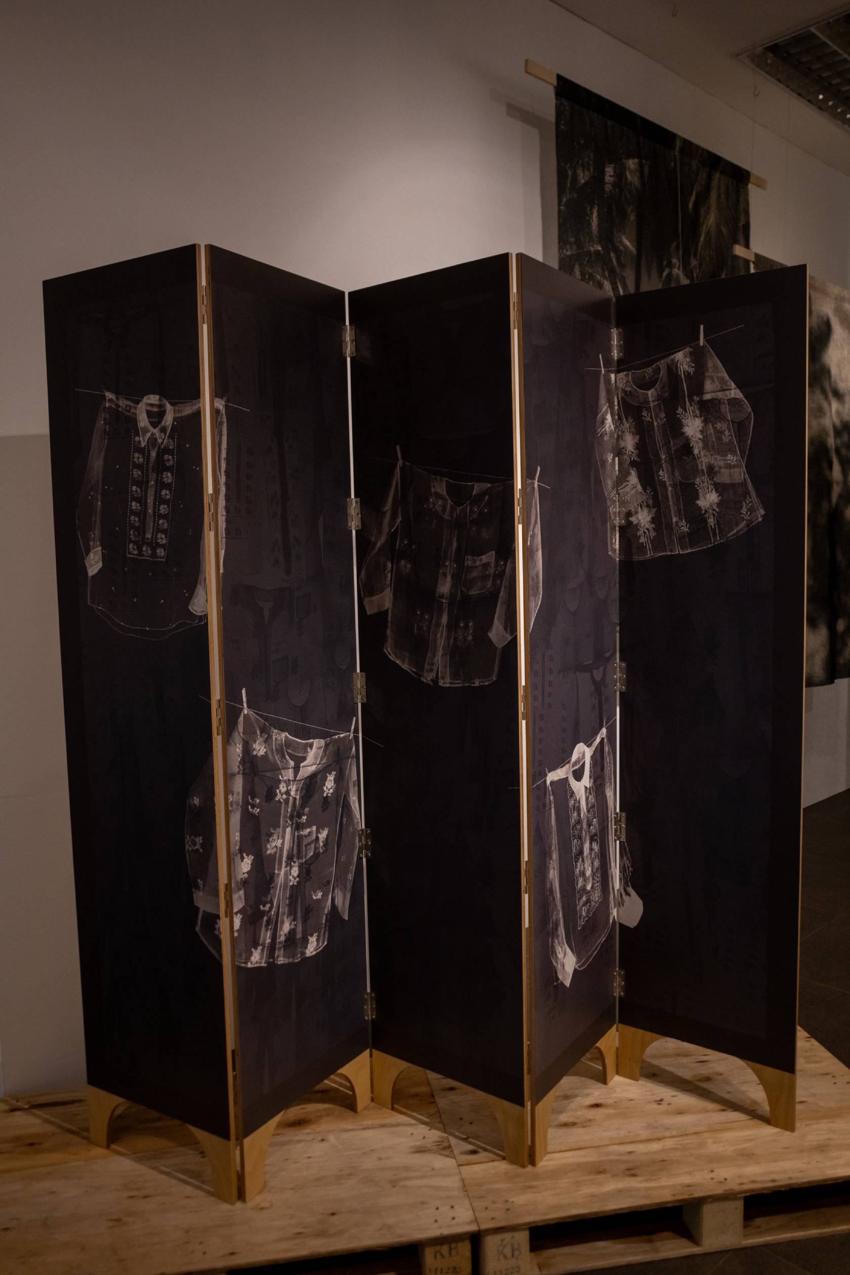 A divider with designs by Jo Ann Bitagcol.