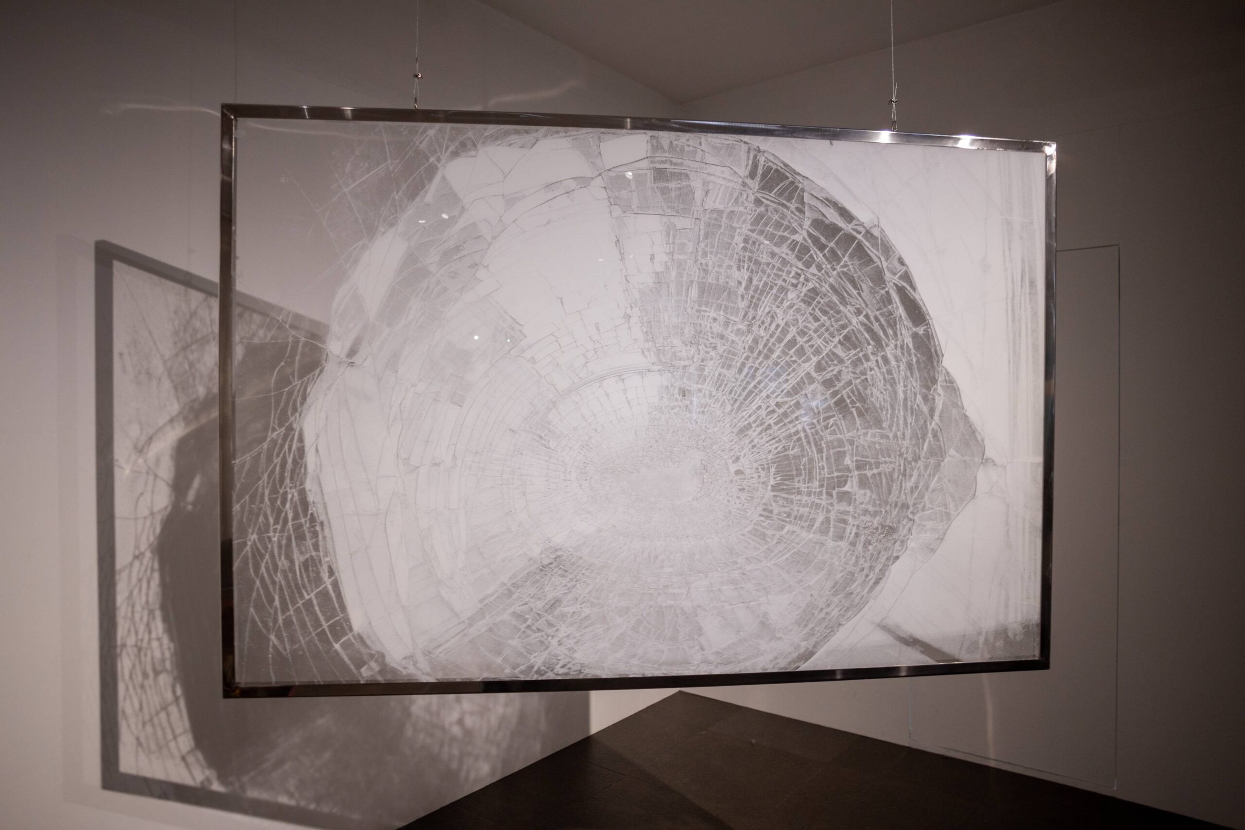 Front view of Luis Antonio Santos' work for Primex Printers and their exhibit "The Infinite Dot."