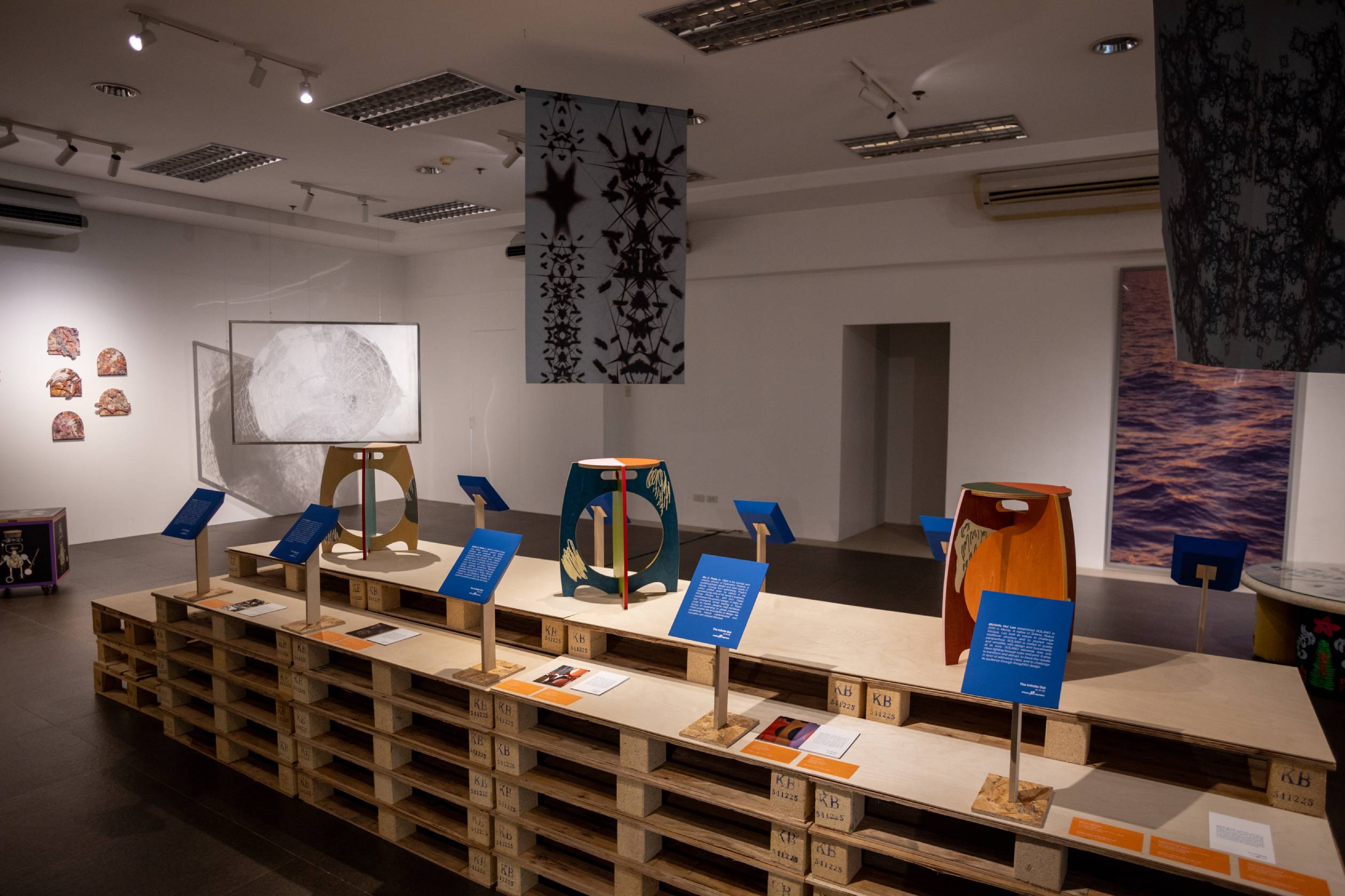 Some of the artworks at "The Infinite Dot" at Primex Printers.