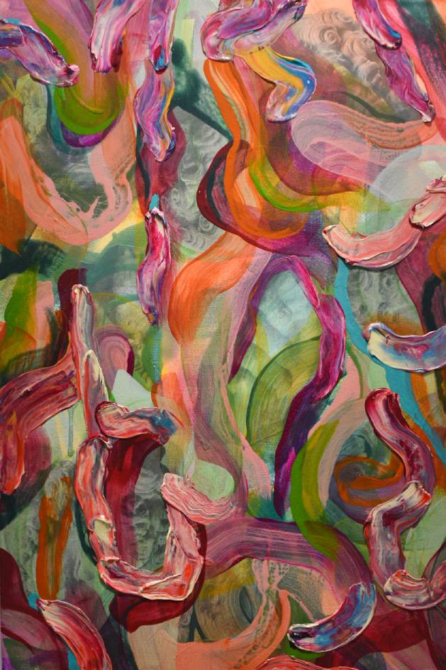 Close-up to one of the paintings for "Storm in a Teacup."