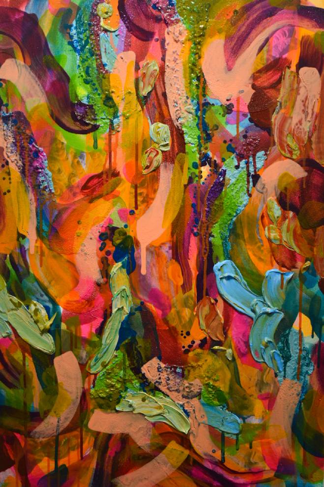 Some of the details in a painting by Patrick de Veyra.