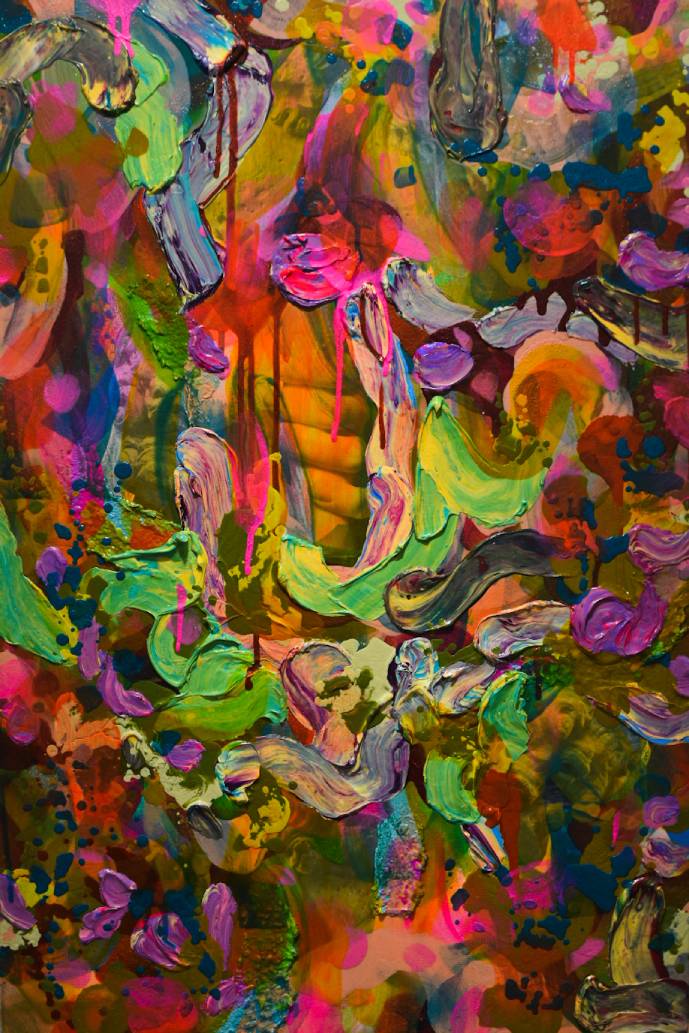 Close-up to one of the paintings for "Storm in a Teacup."