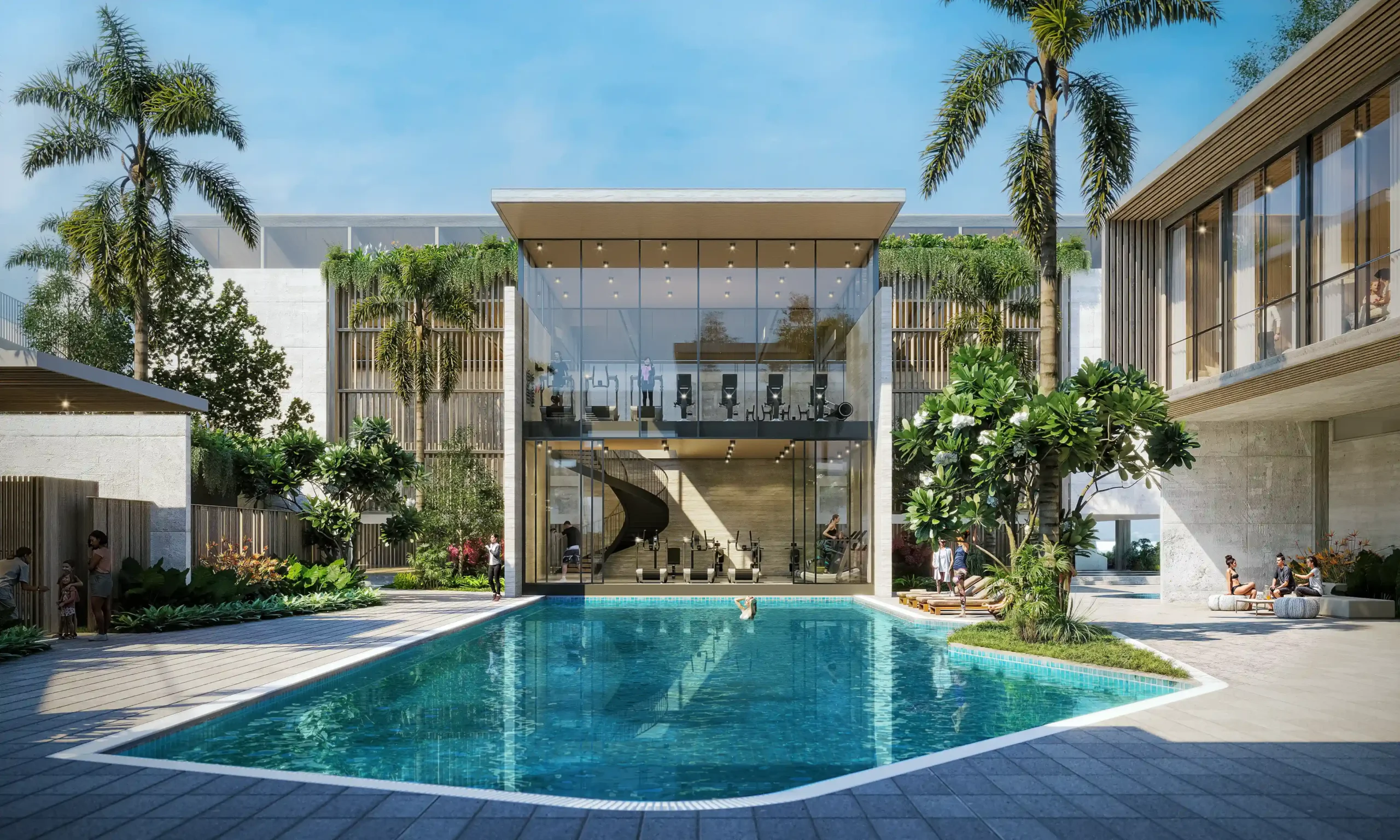 The swimming pool area of the M Residences Katipunan  lifestyle club